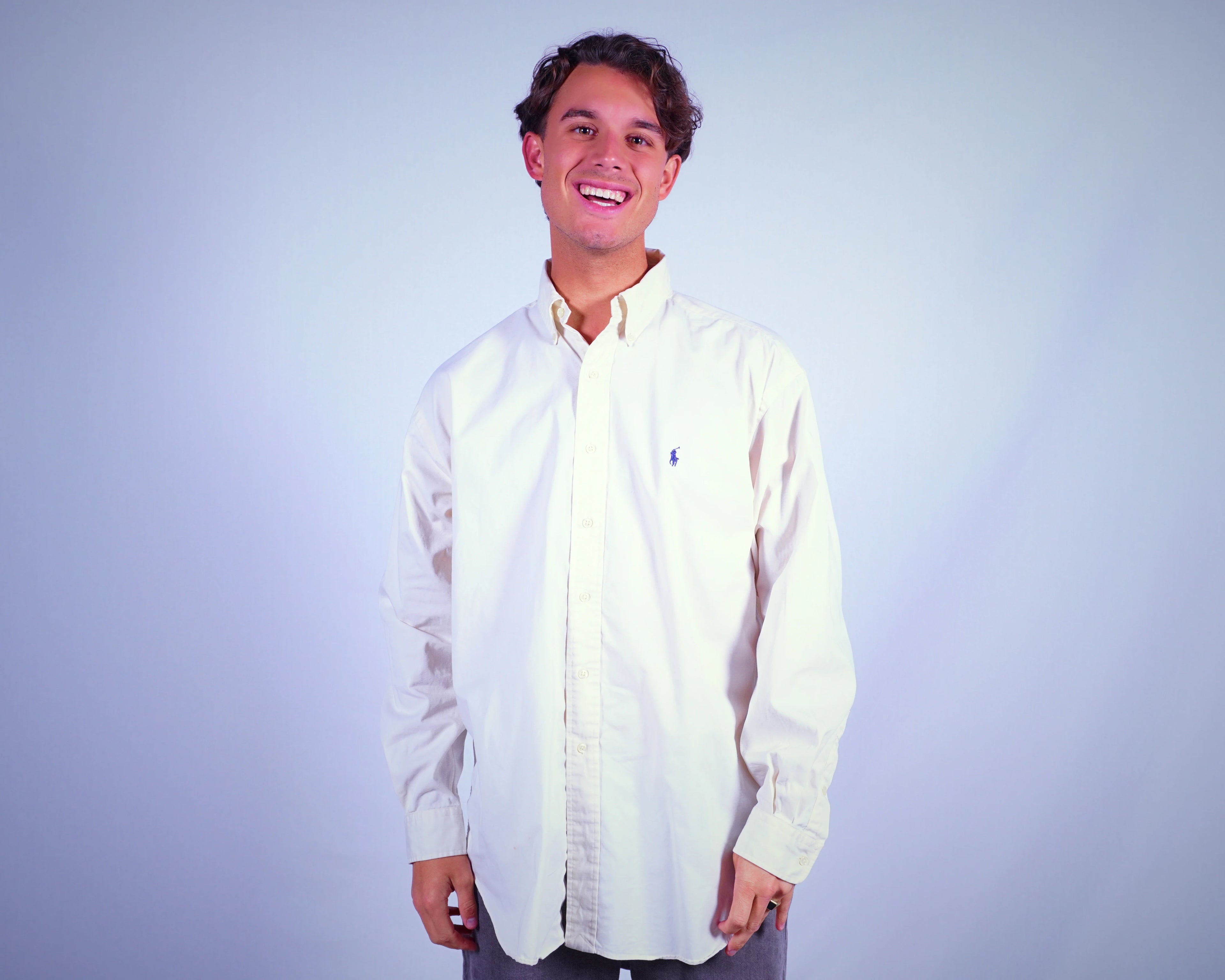 Ralph Lauren White Button-down Shirt L