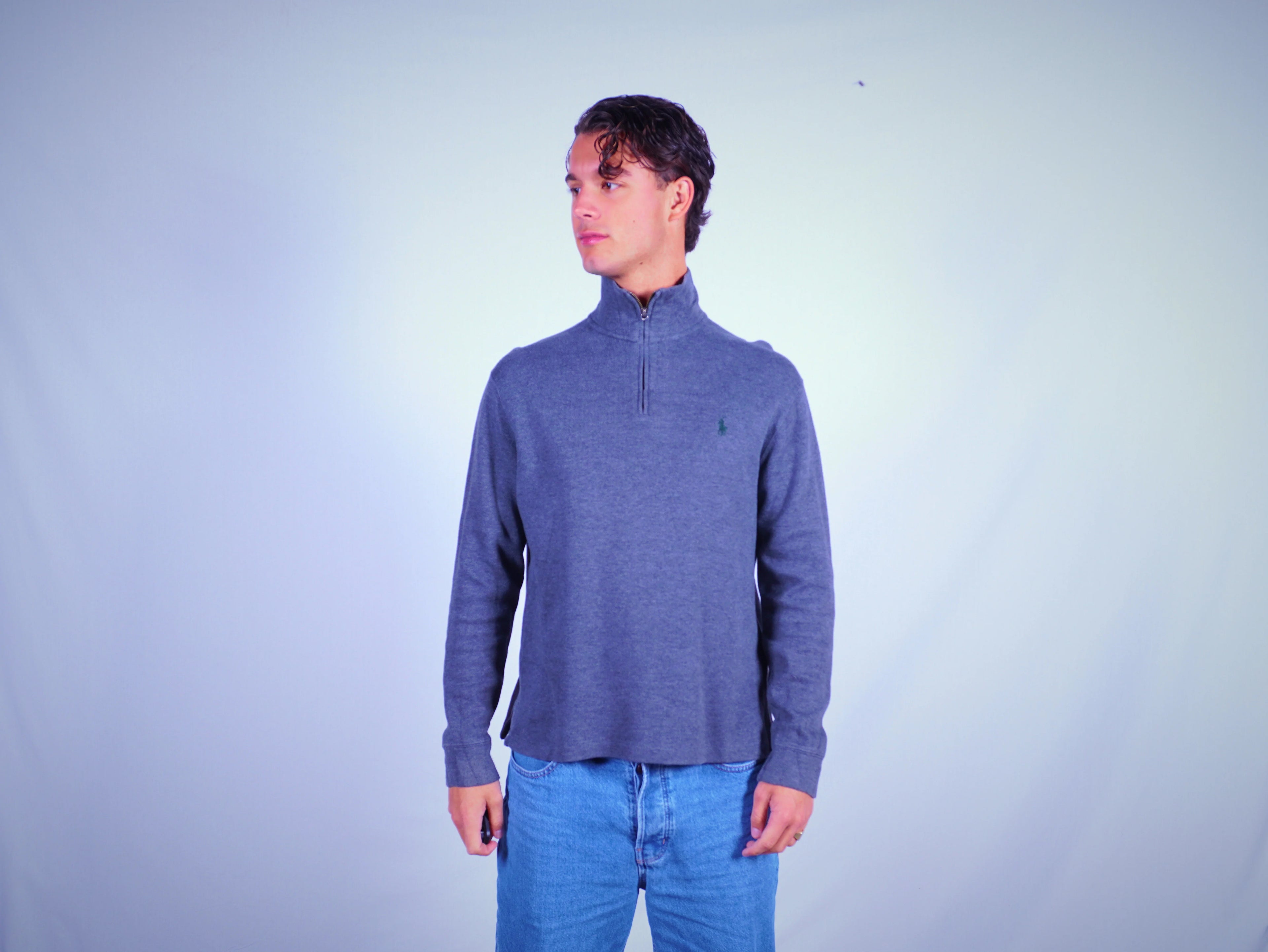 Ralph Lauren Grey Quarter-zip M