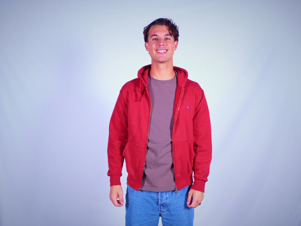 Ralph Lauren Red Zip-up Hoodie M