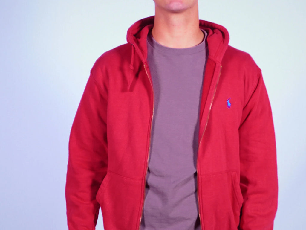 Ralph Lauren Red Zip-up Hoodie M