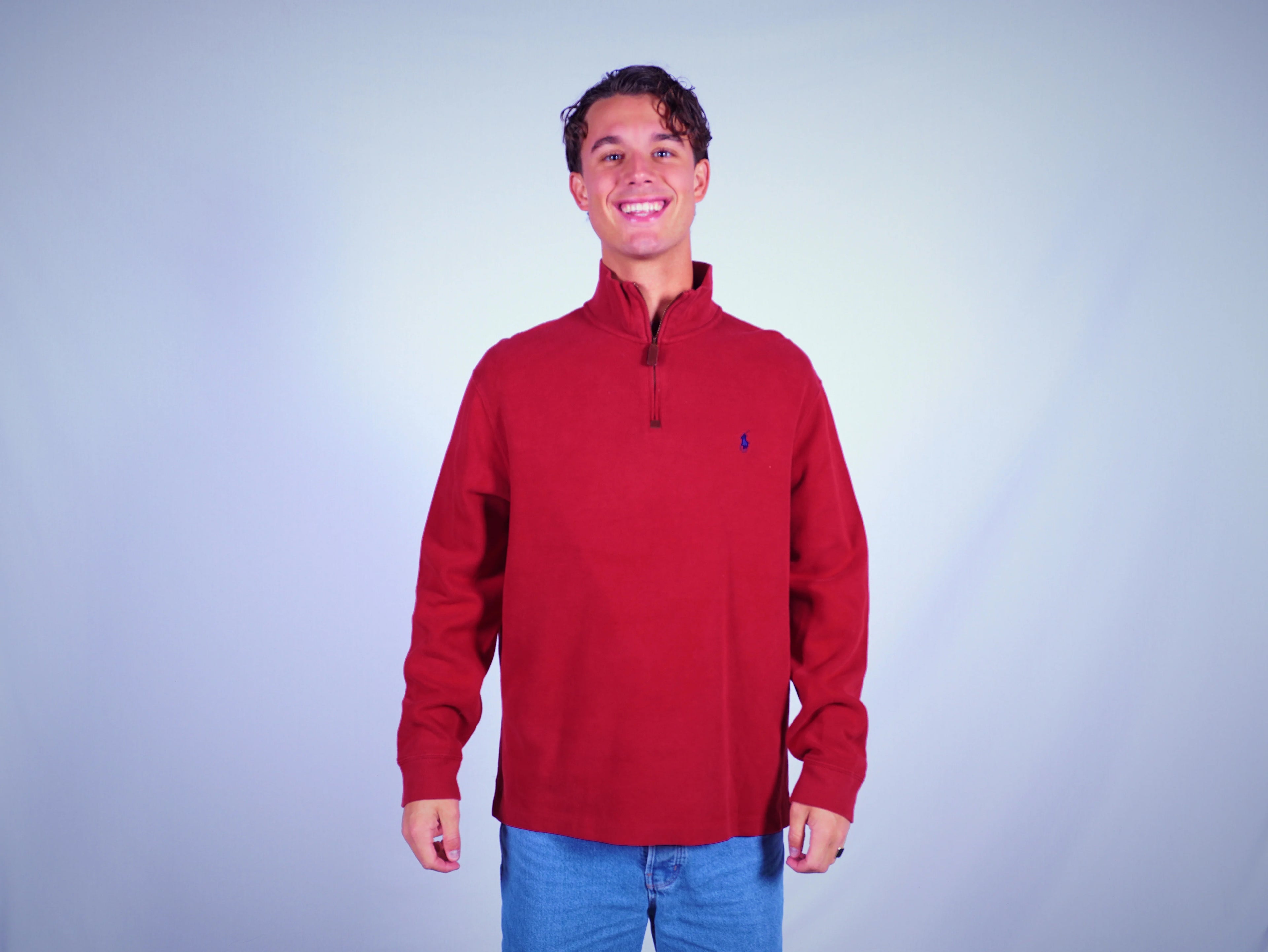 Ralph Lauren Red Quarter-zip M