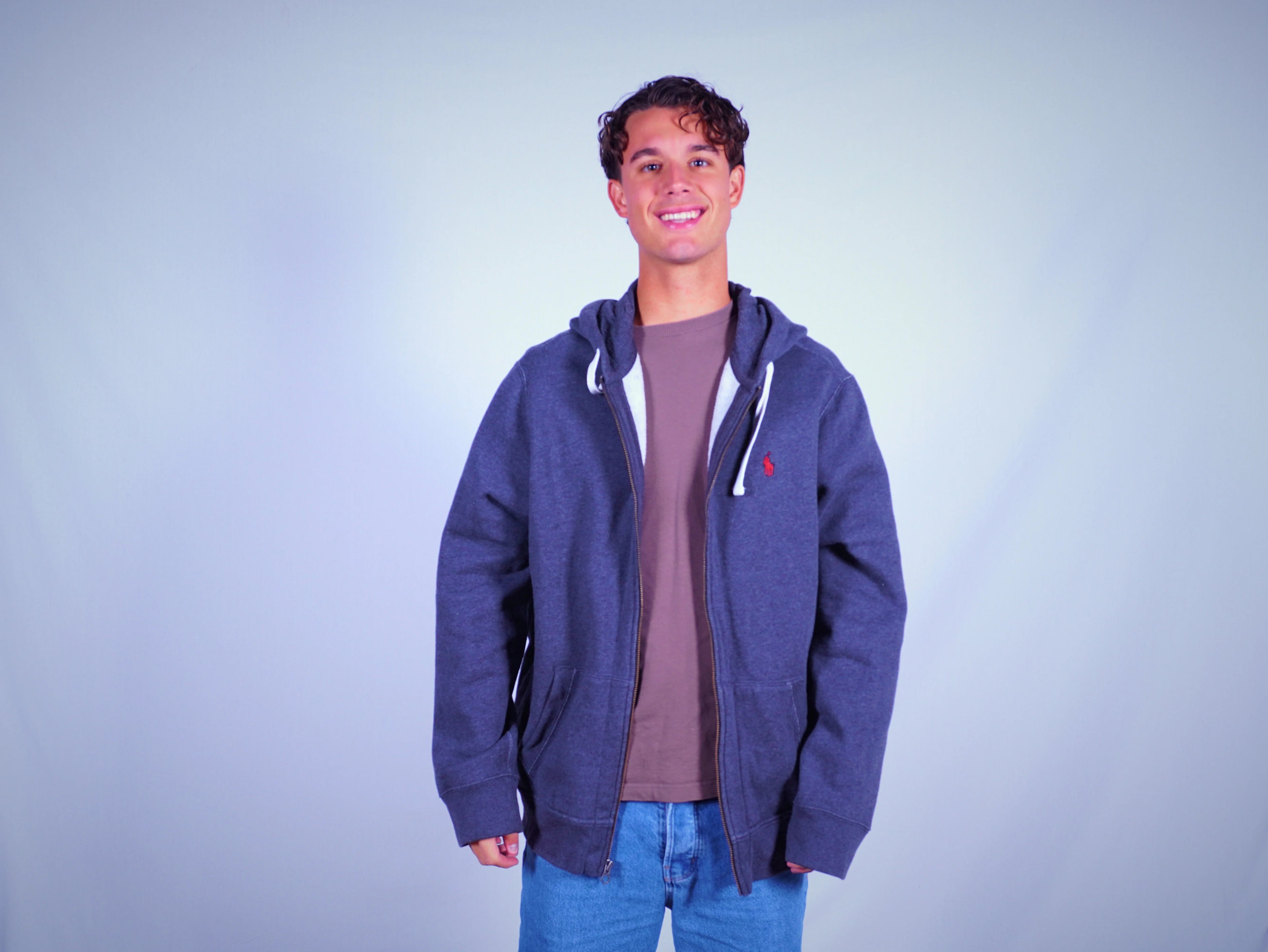 Ralph Lauren Blue Zip-up Hoodie L