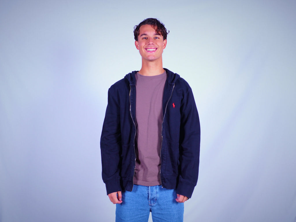 Ralph Lauren Black Zip-up Hoodie L