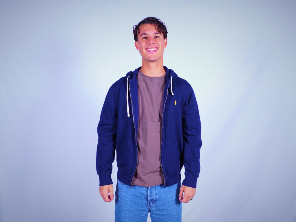 Ralph Lauren Navy Zip-up Hoodie M