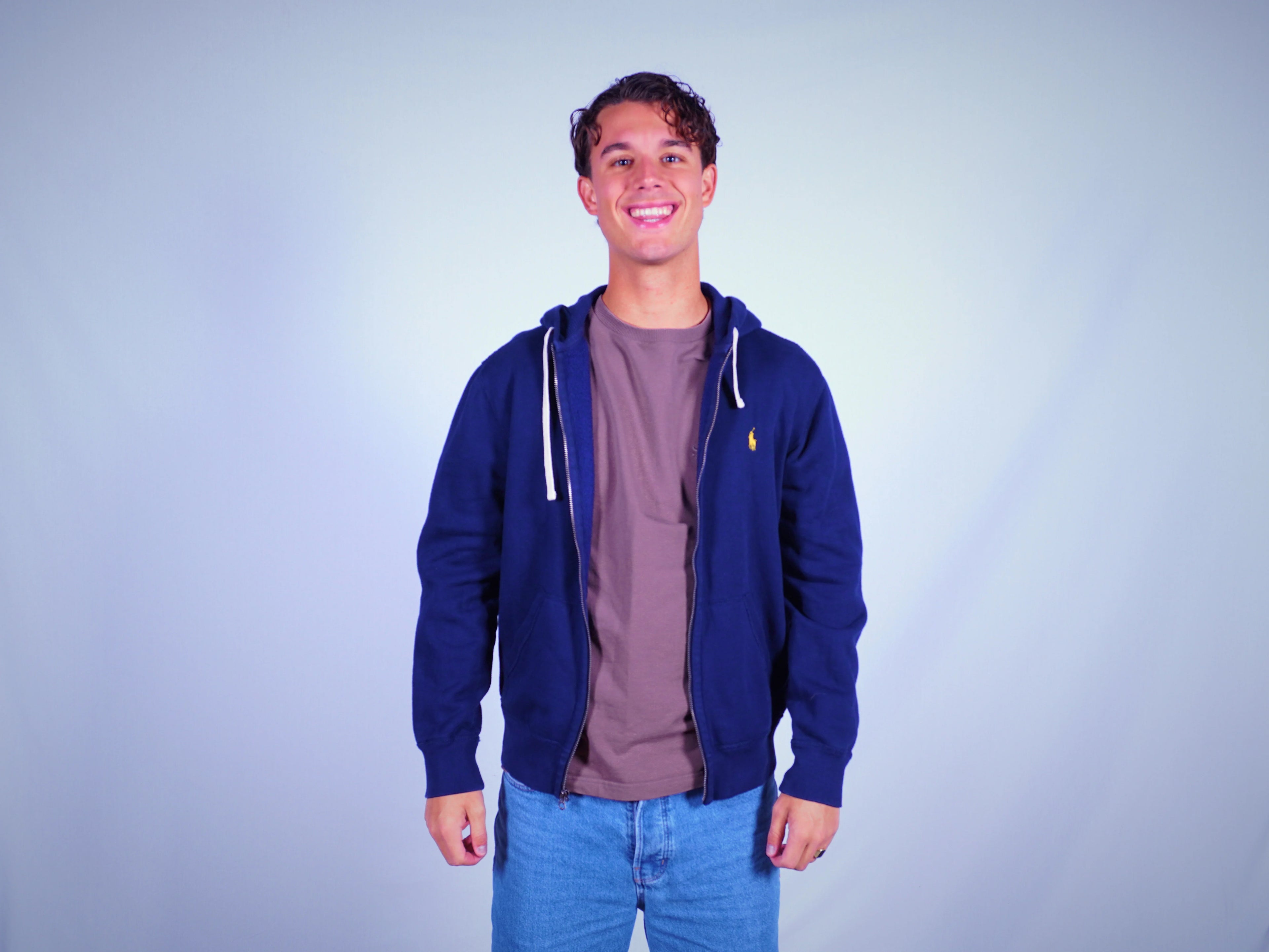 Ralph Lauren Navy Zip-up Hoodie M