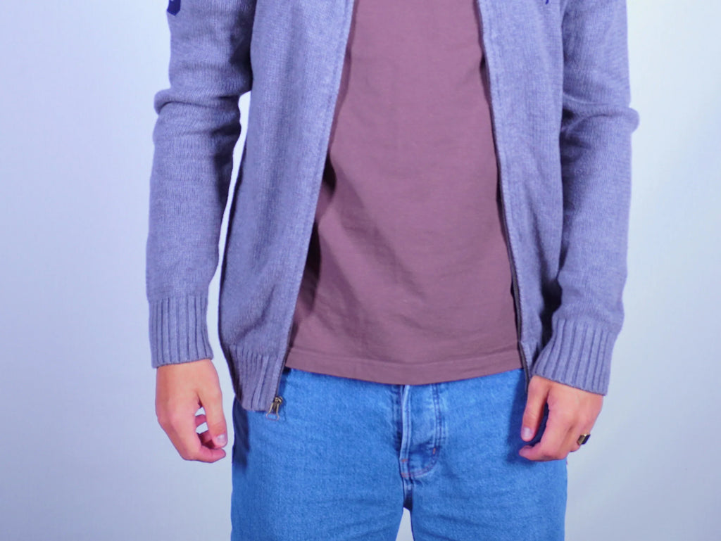 Ralph Lauren Grey Full-zip Sweater L