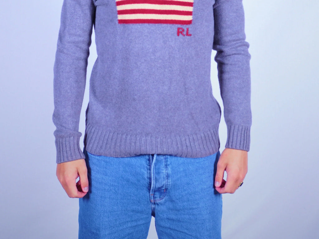 Ralph Lauren Grey Flag Hoodie S