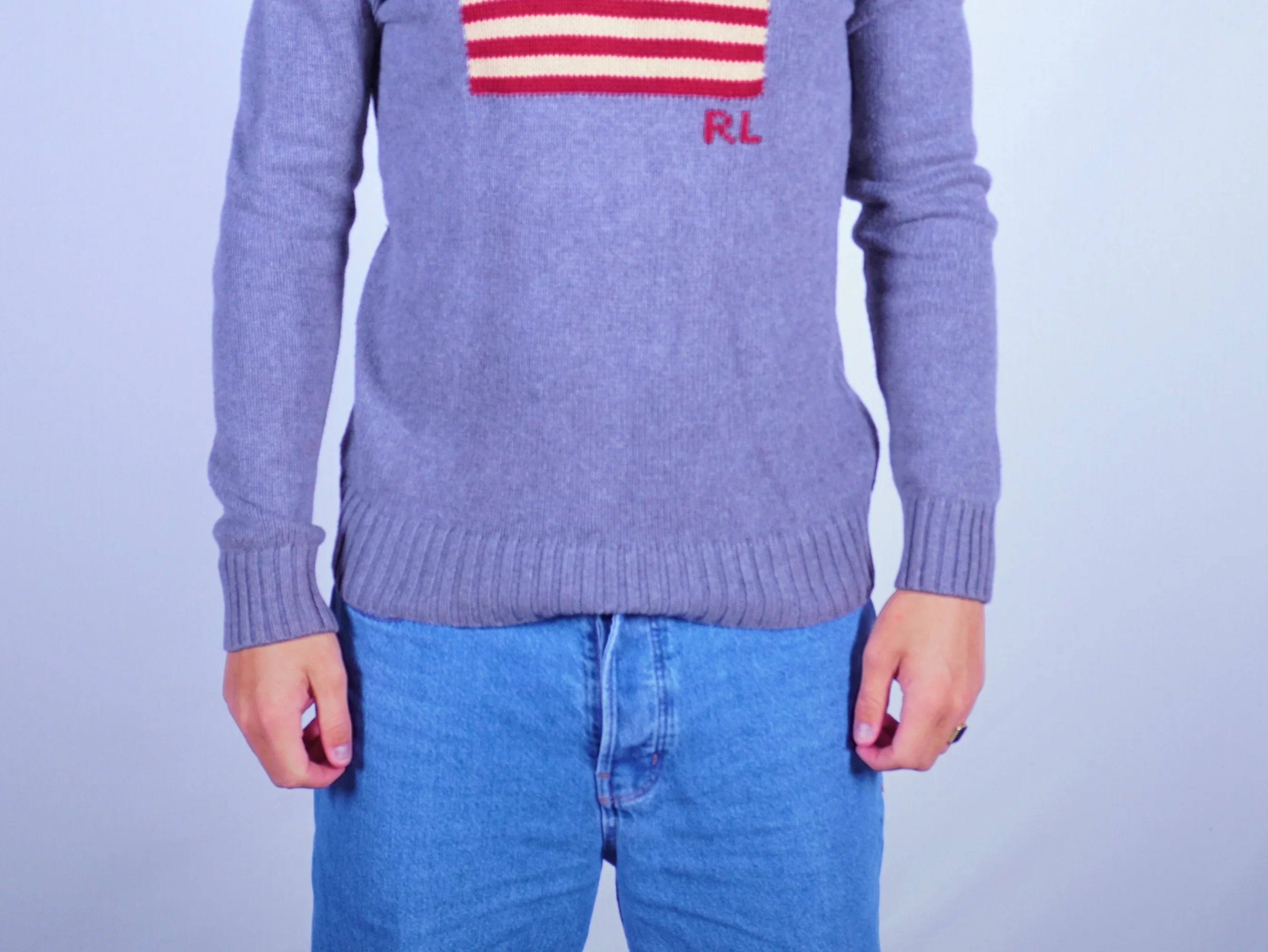 Ralph Lauren Grey Flag Hoodie S