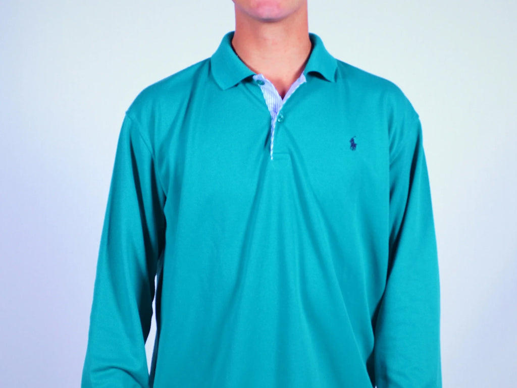 Ralph Lauren Green Long Sleeve Polo Shirt L