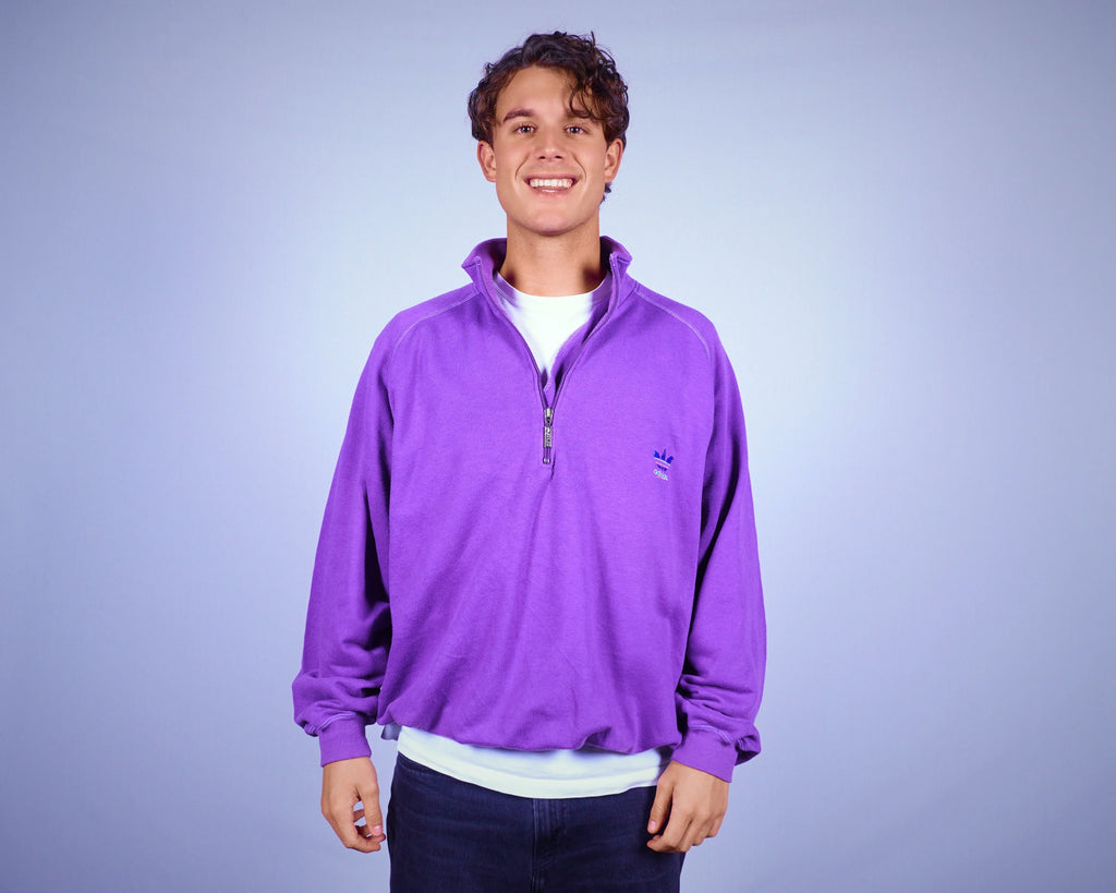 Adidas Quarter-zip Pullover Sweatshirt (L)