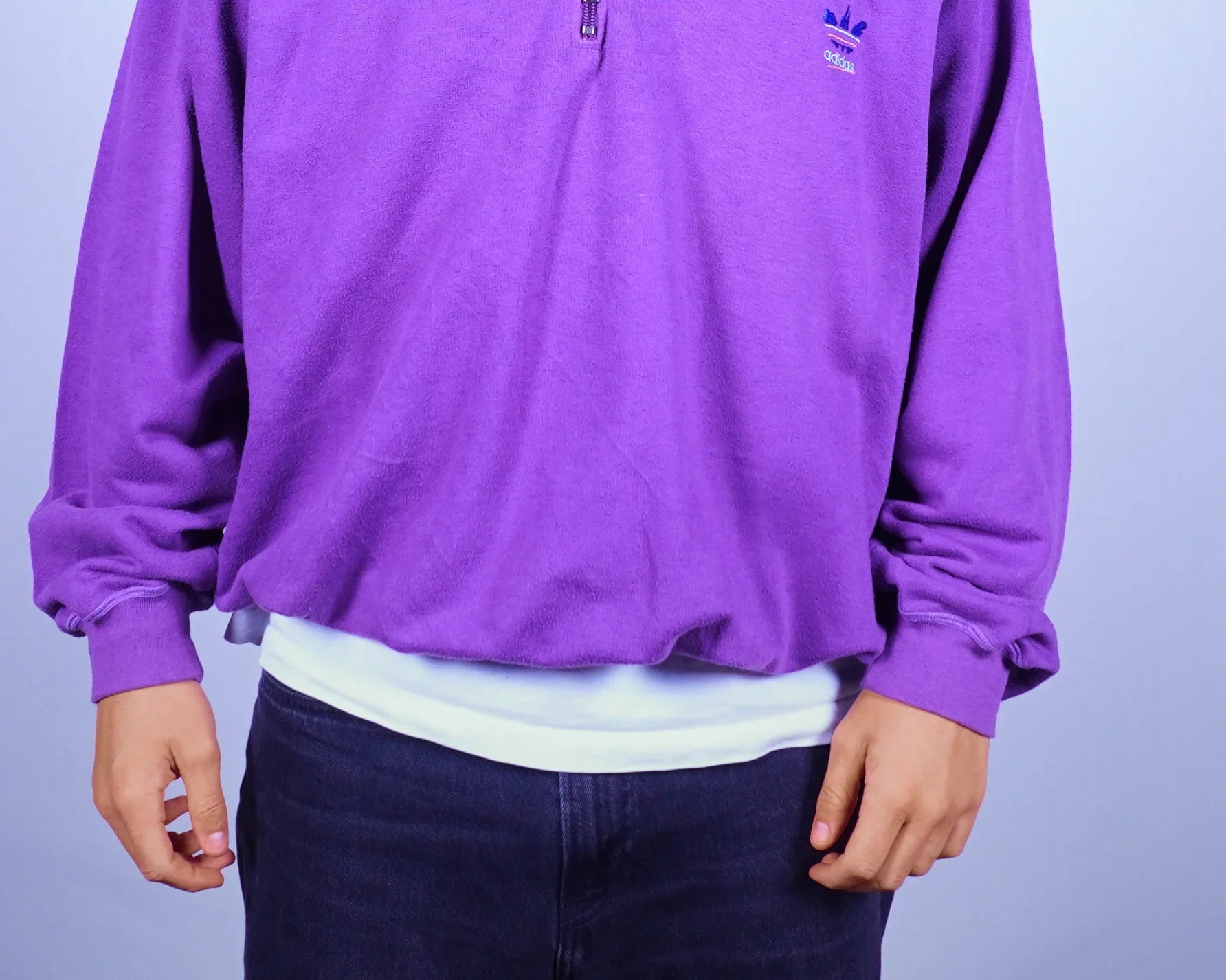 Adidas Quarter-zip Pullover Sweatshirt (L)