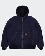 Carhartt marineblauwe werkjas met capuchon, maat L, katoen