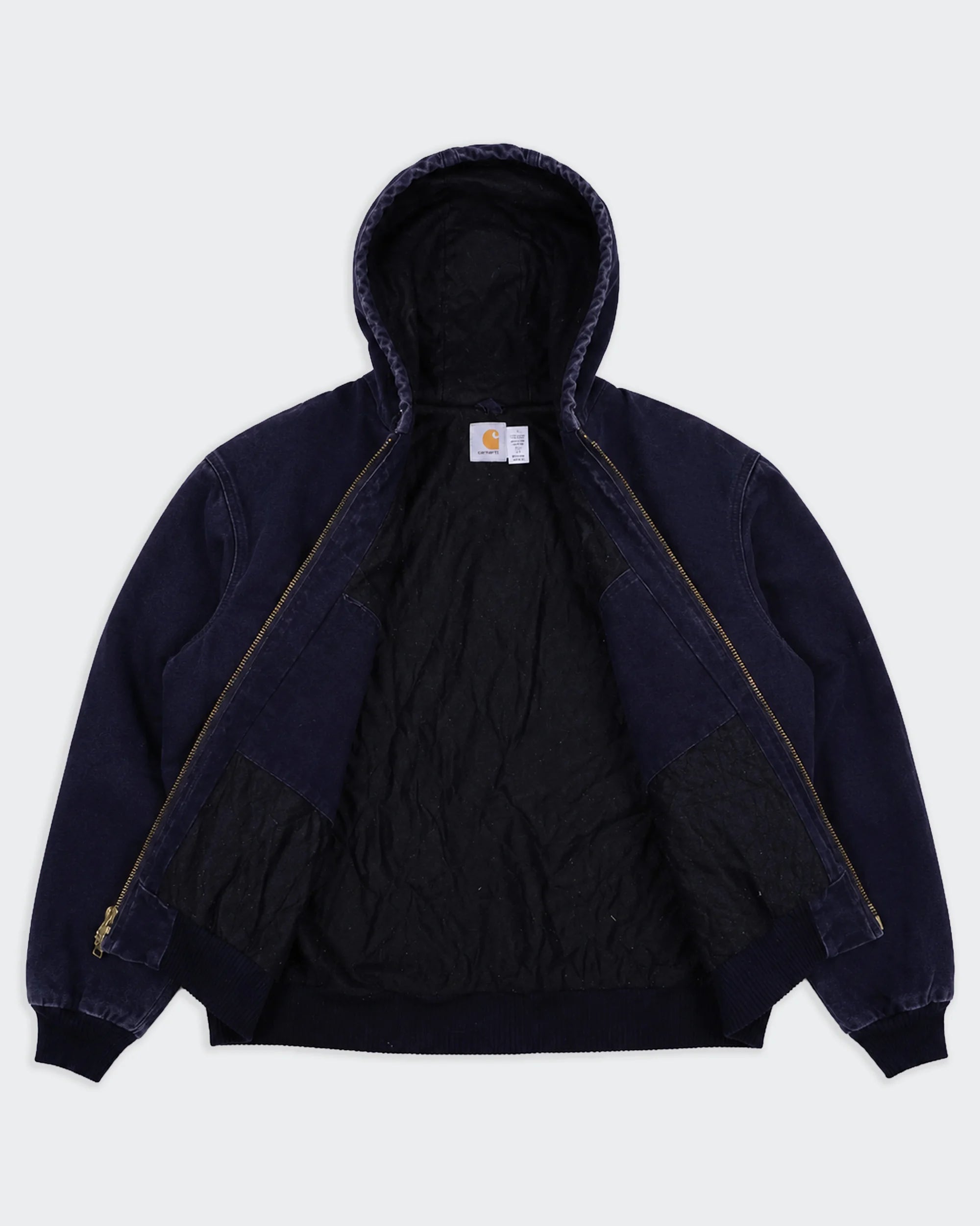 Carhartt Navy Hooded Work Jacket L
