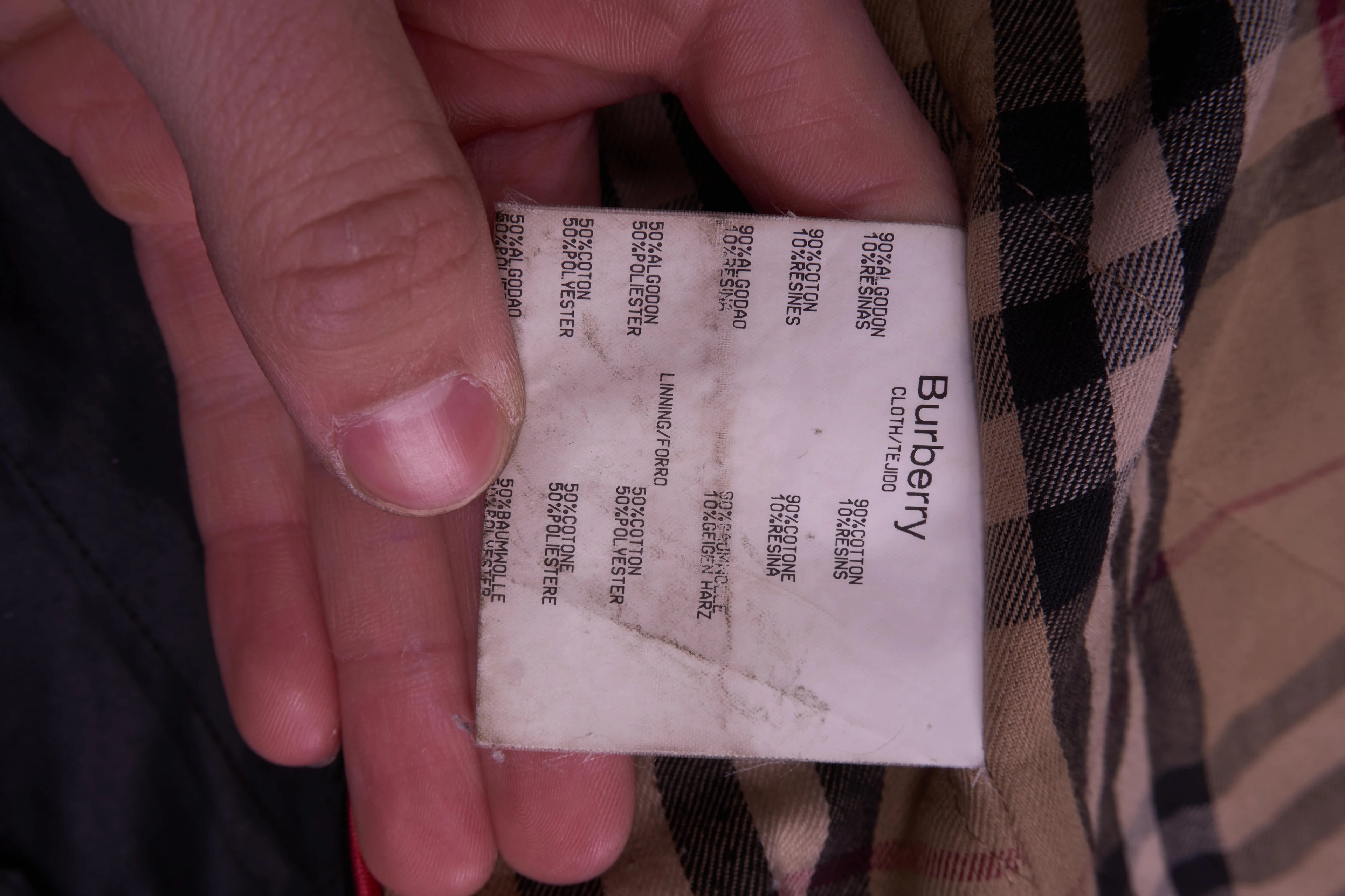 Burberry Navy Overcoat - XL