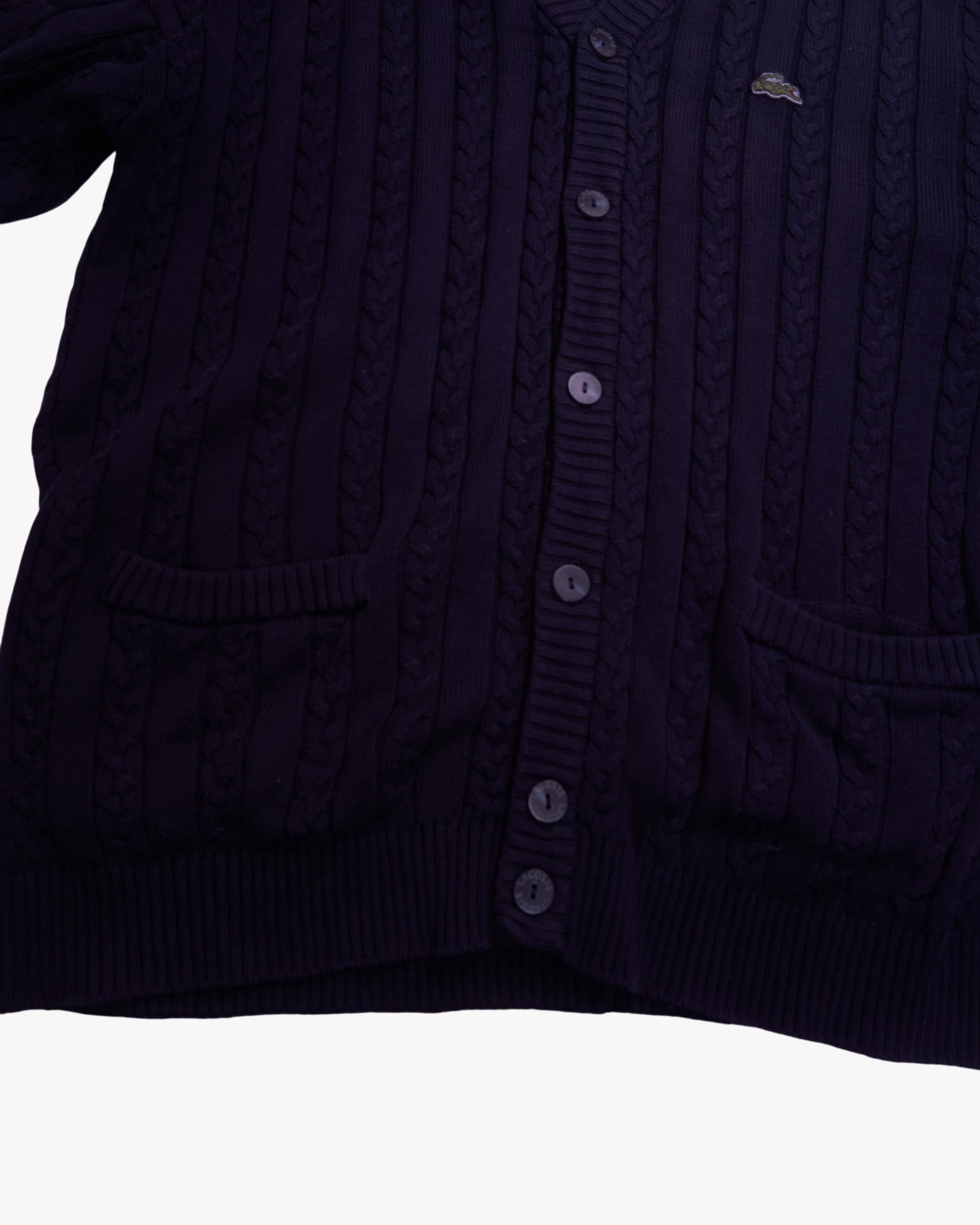 Lacoste Navy Button Cardigan - L