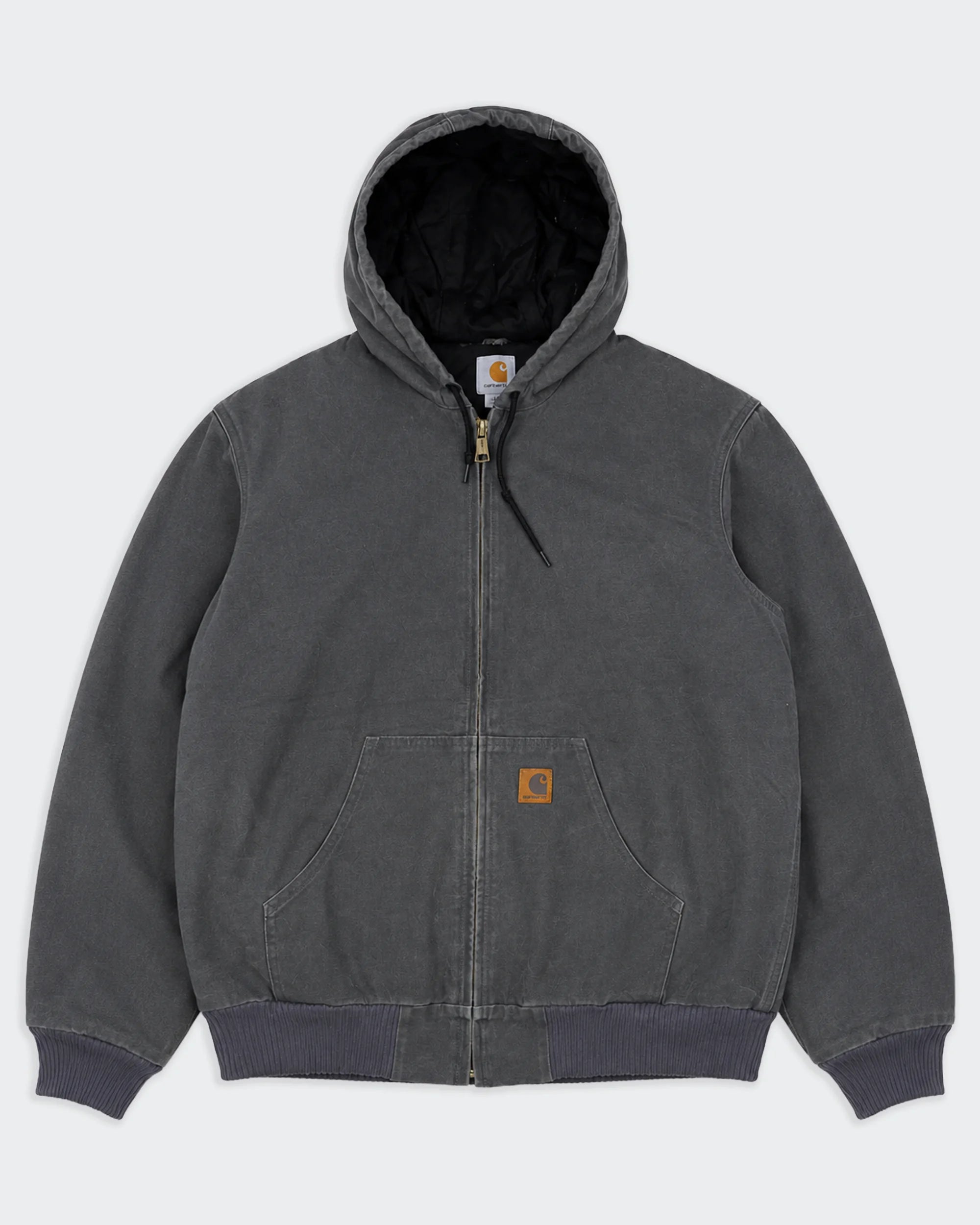 Carhartt Grey Hooded Canvas Jacket M Cotton