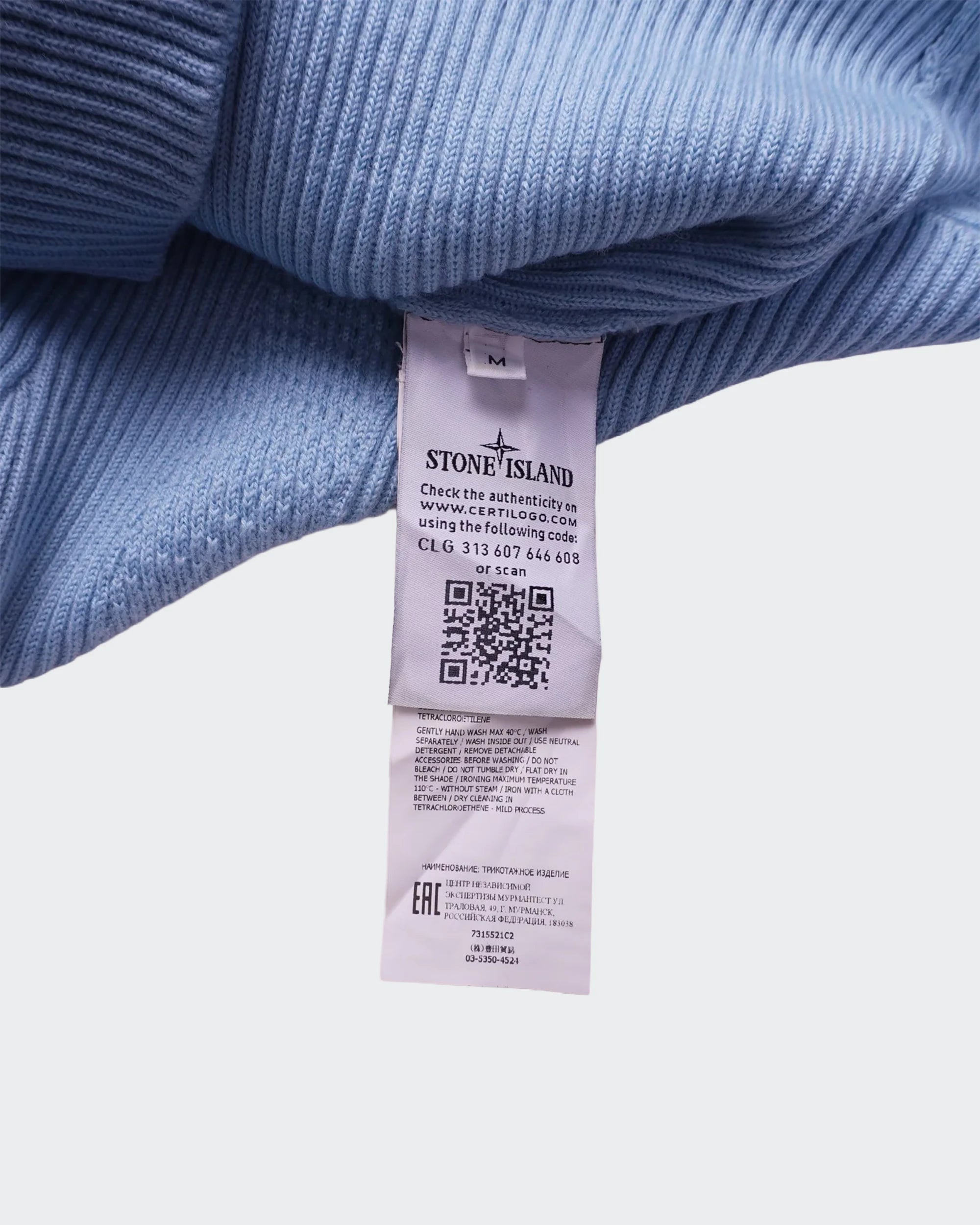 Stone Island blauwe trui met ronde hals - M