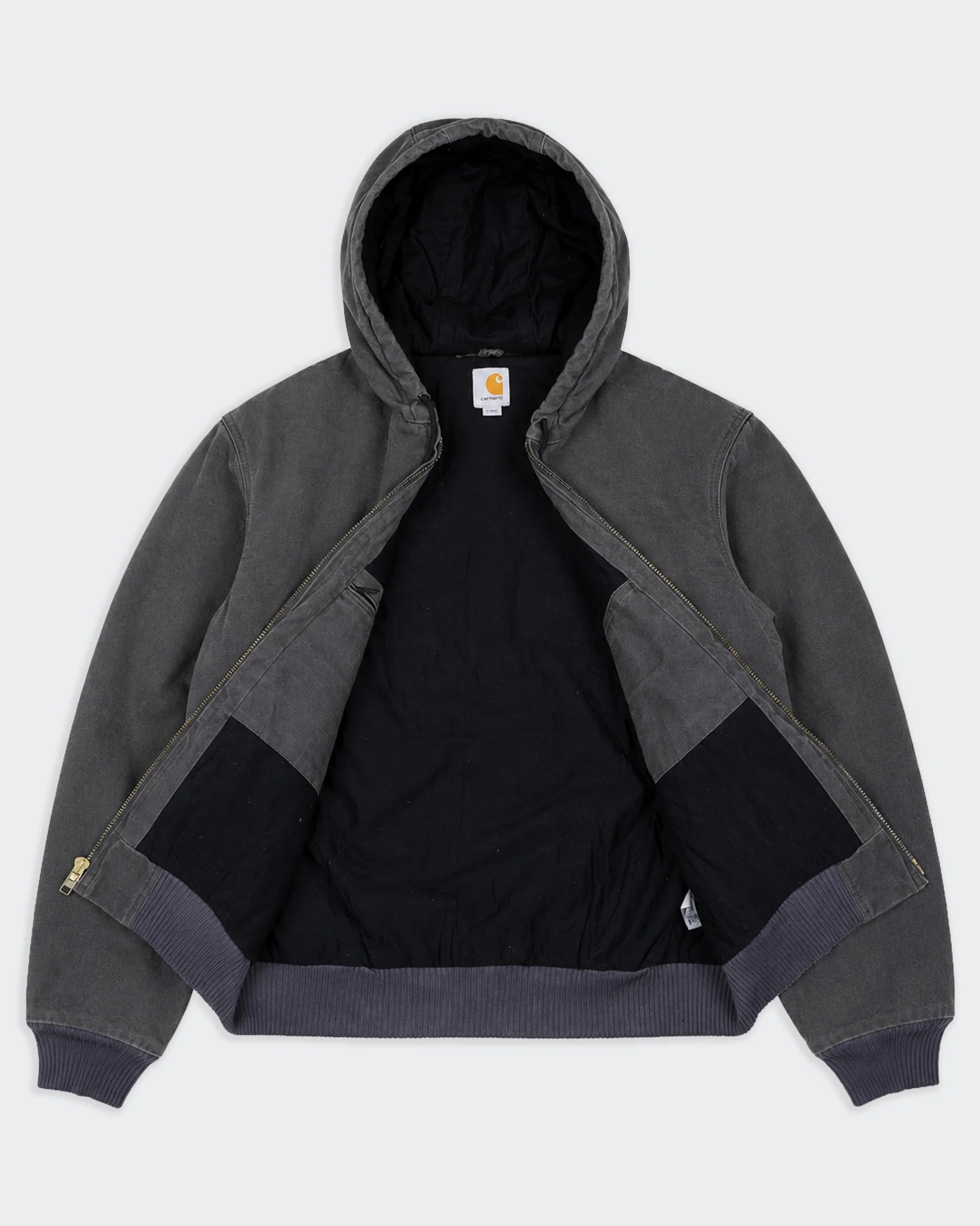 Carhartt Grey Hooded Canvas Jacket M Cotton
