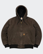 Carhartt bruine werkjas met capuchon, maat XL, canvas
