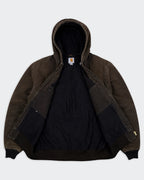 Carhartt bruine werkjas met capuchon, maat XL, canvas