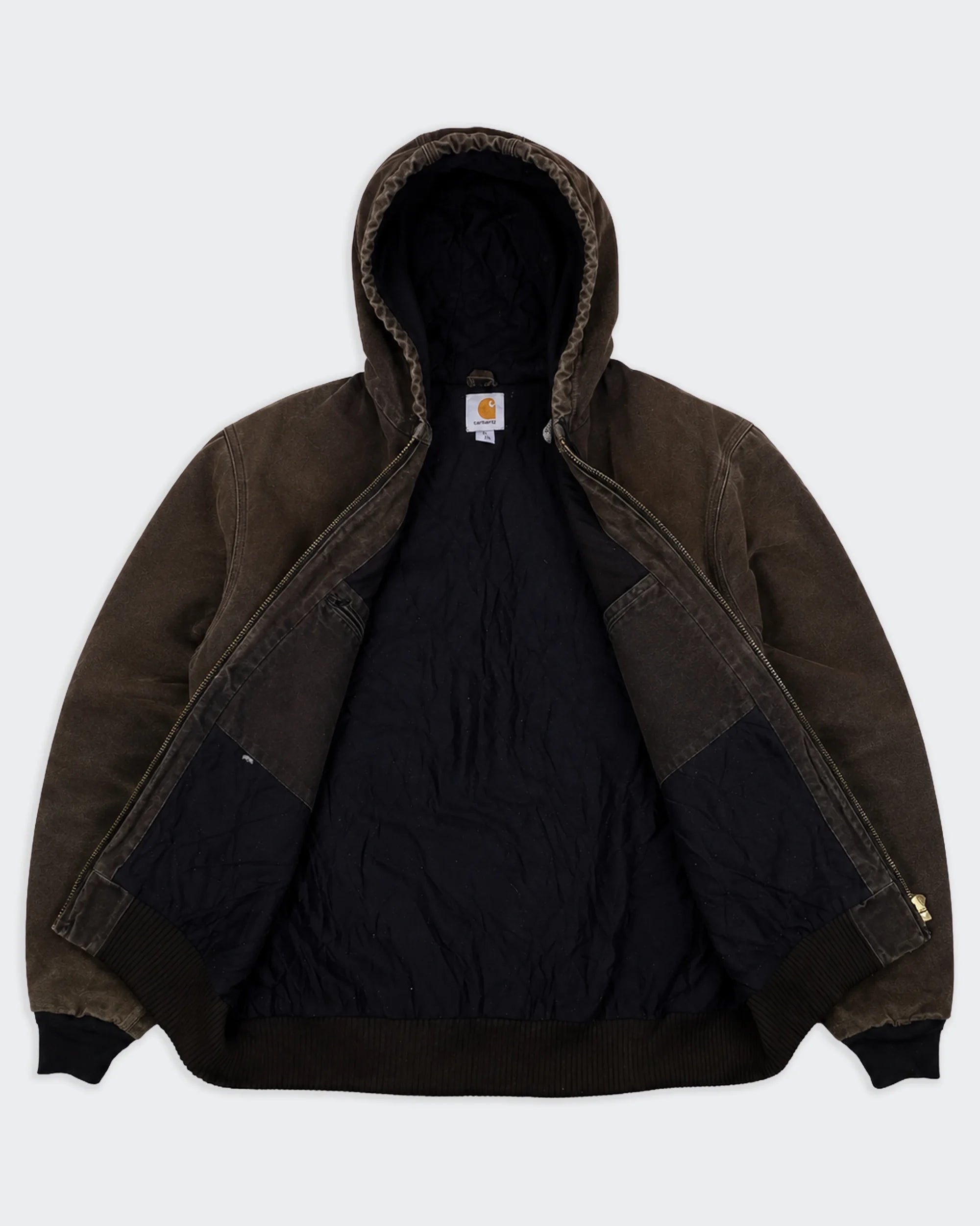 Carhartt Brown Hooded Work Jacket XL Canvas