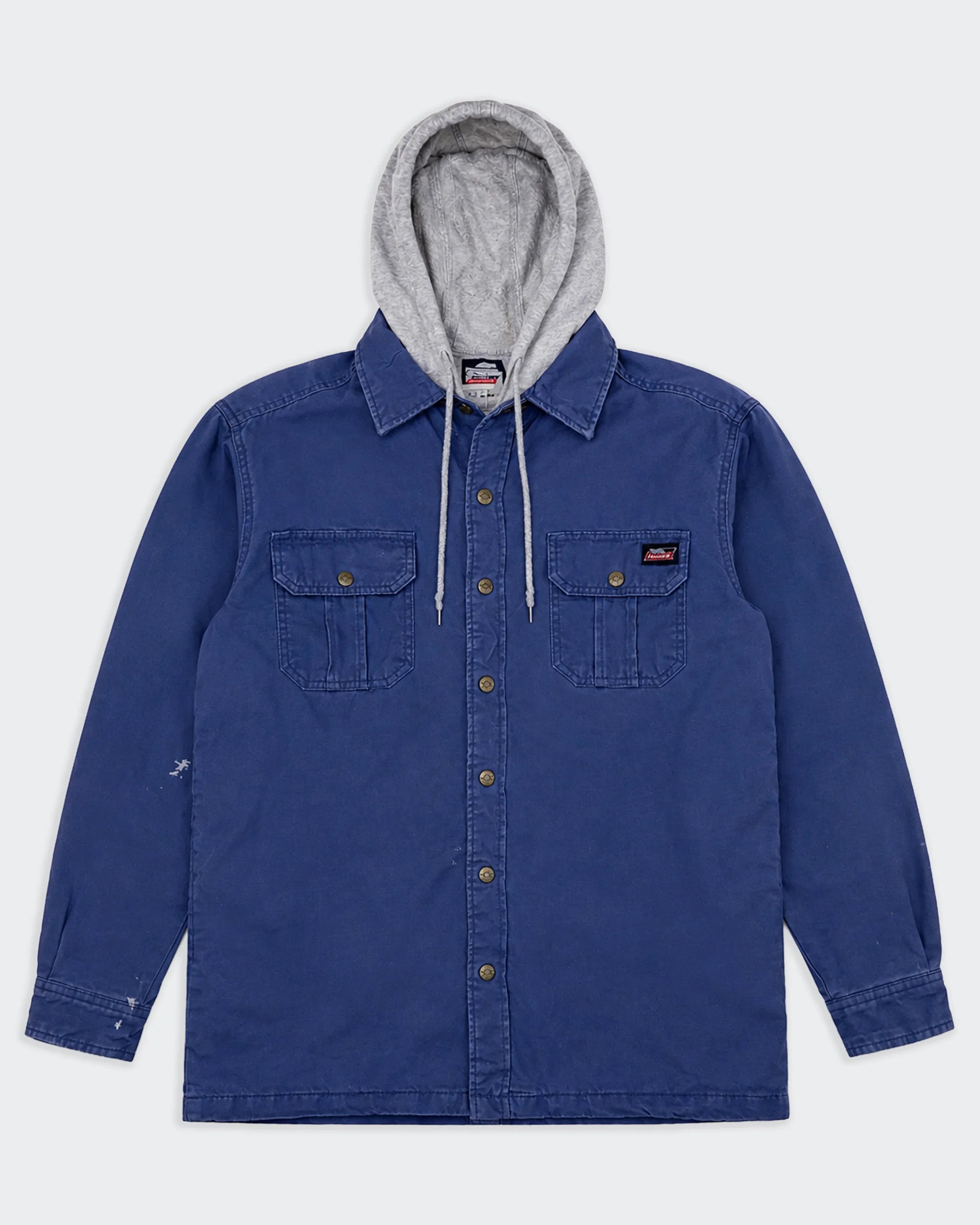 Dickies Blue Hooded Shirt Jacket L Cotton