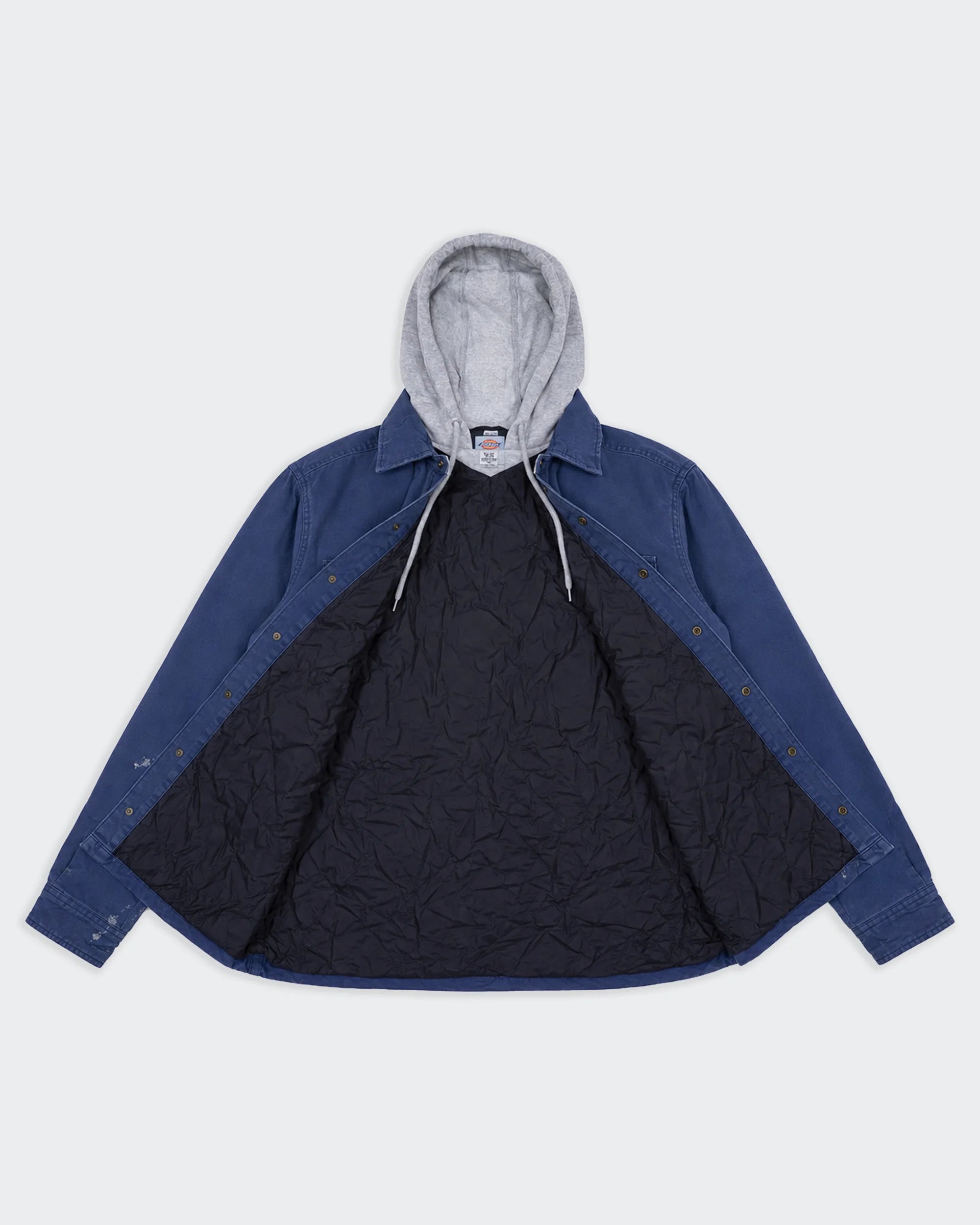 Dickies Blue Hooded Shirt Jacket L Cotton