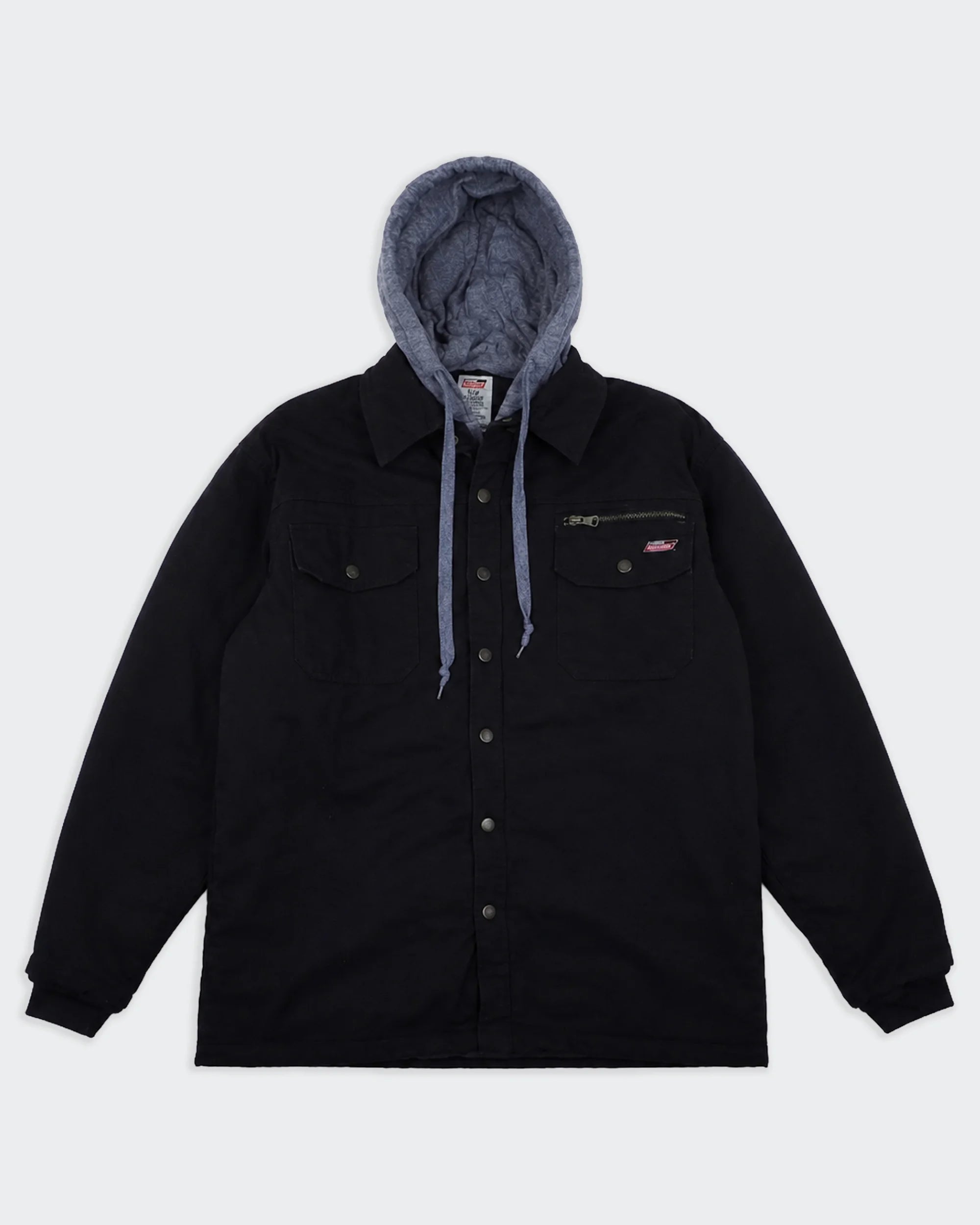 Dickies Black Hooded Shirt Jacket M Cotton