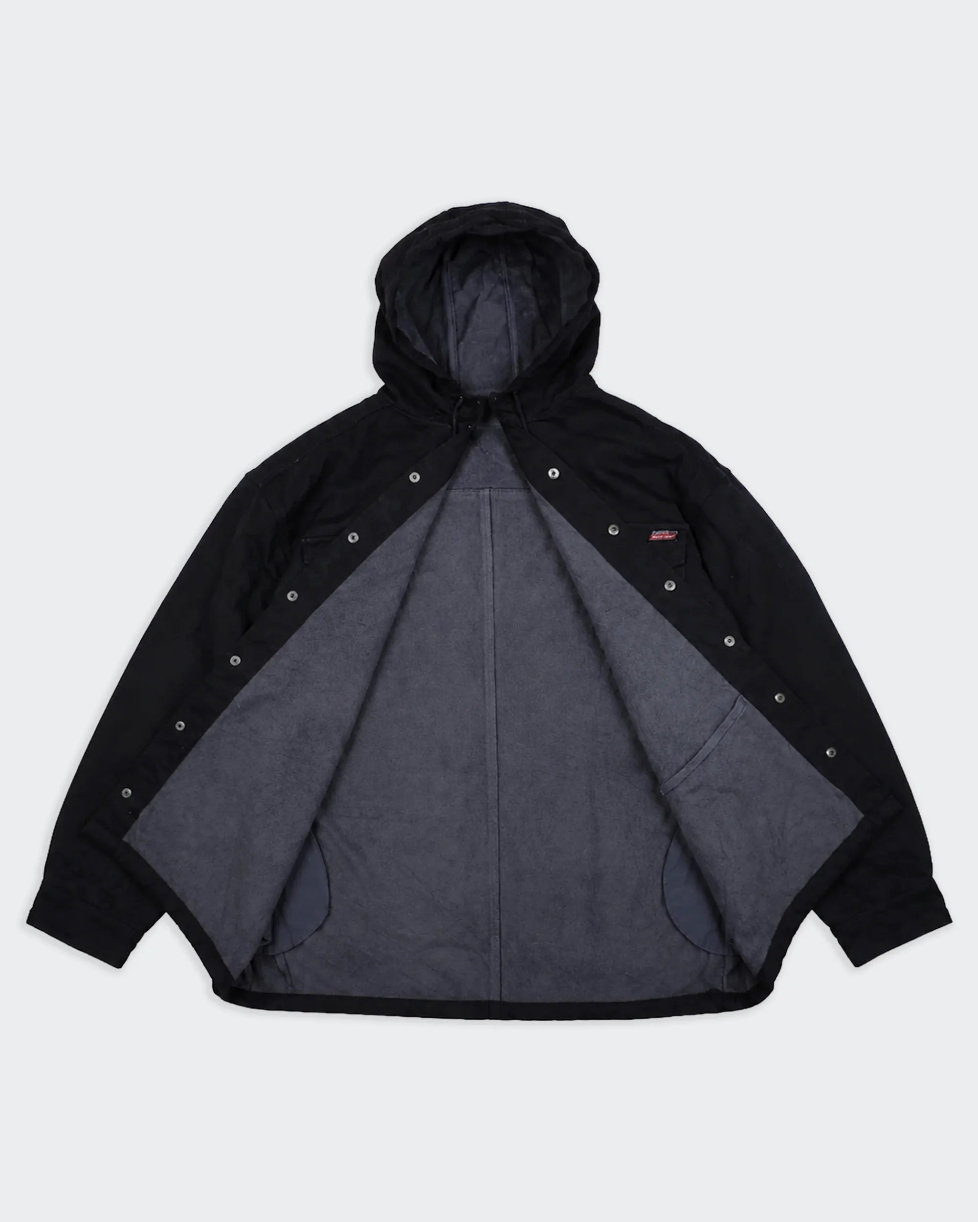 Dickies Black Hooded Shirt Jacket L Cotton