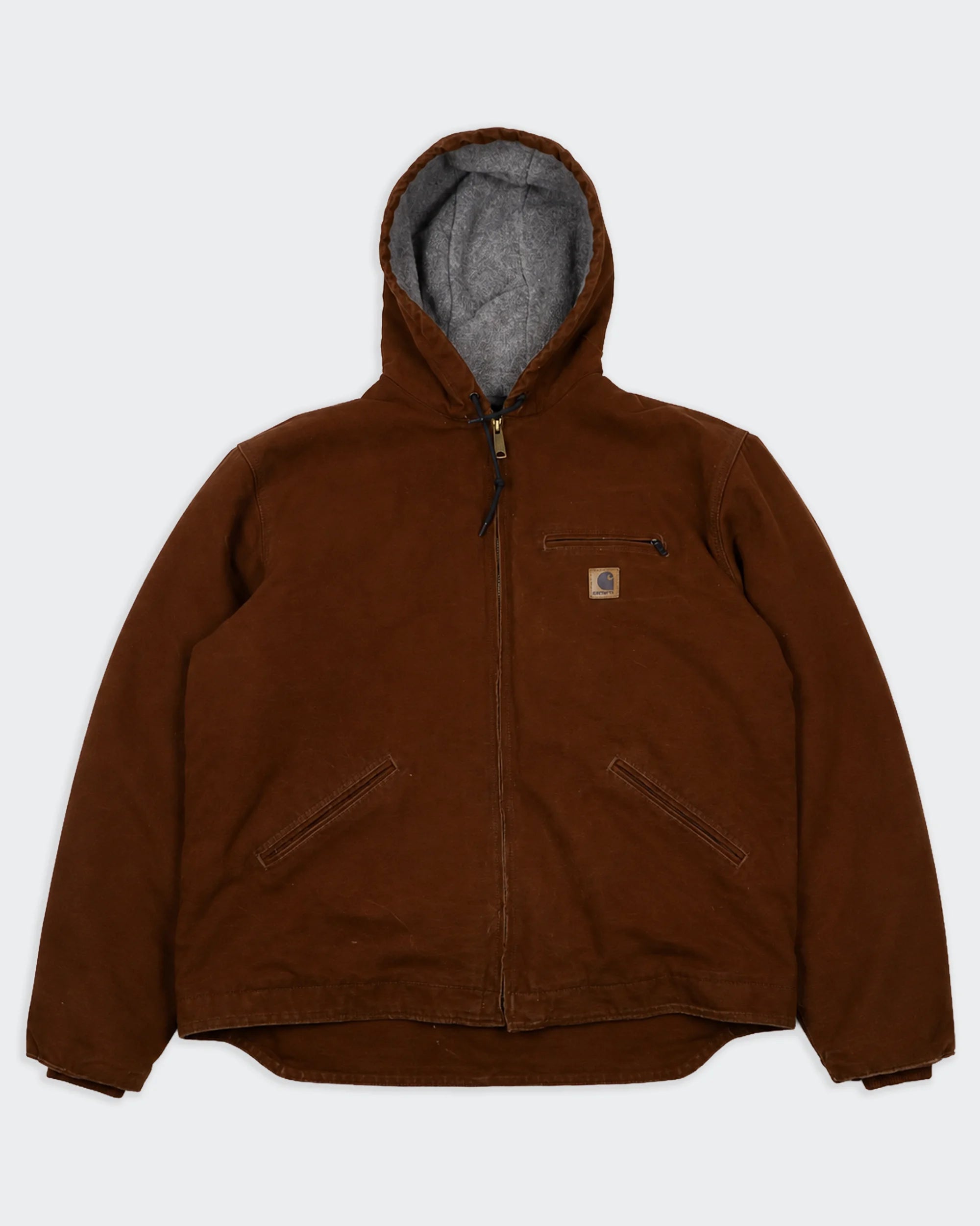Carhartt Bordeaux Hooded Work Jacket L Canvas