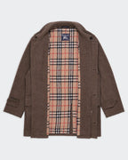 Burberry's jaren 90 bruine wollen autojas - XL
