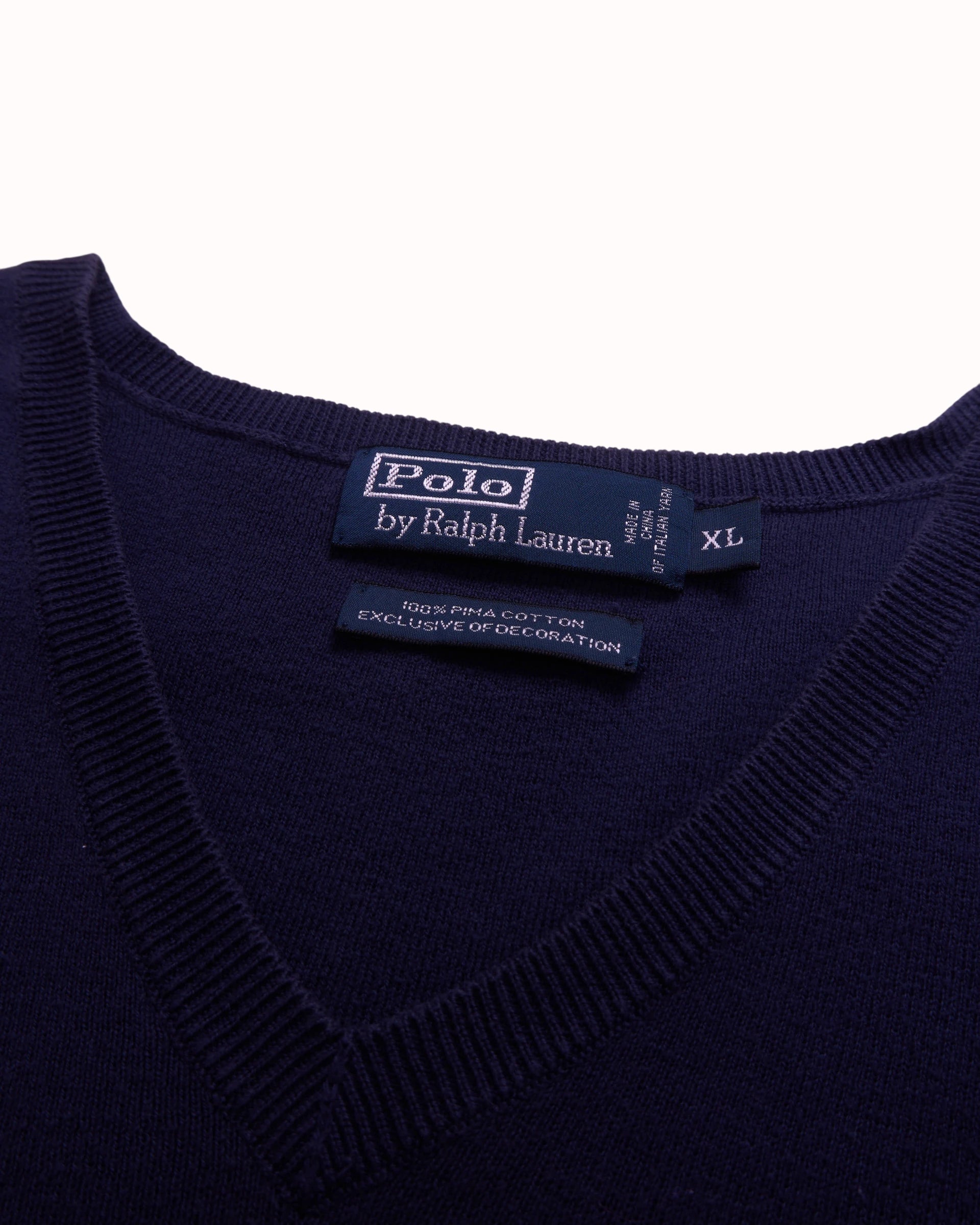 Polo By Ralph Lauren Navy Sleeveless Jumper - XL