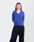 Lacoste Blue V-neck Jumper - S