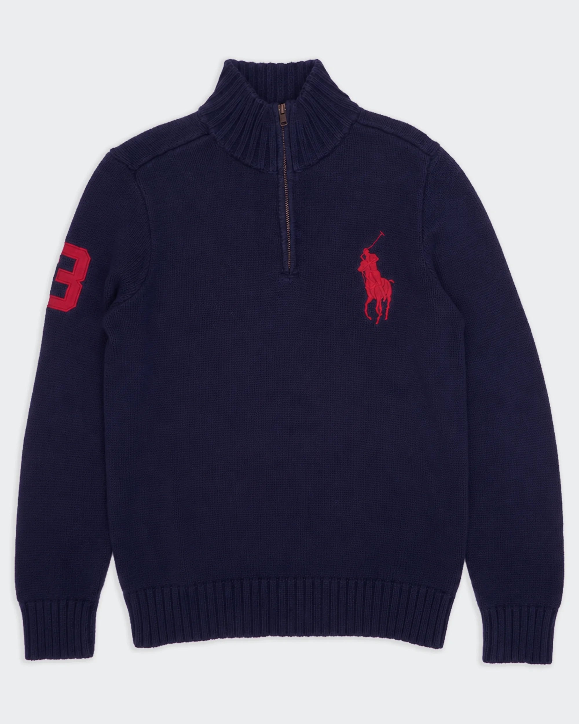 Ralph Lauren Navy Quarter-zip Jumper - M