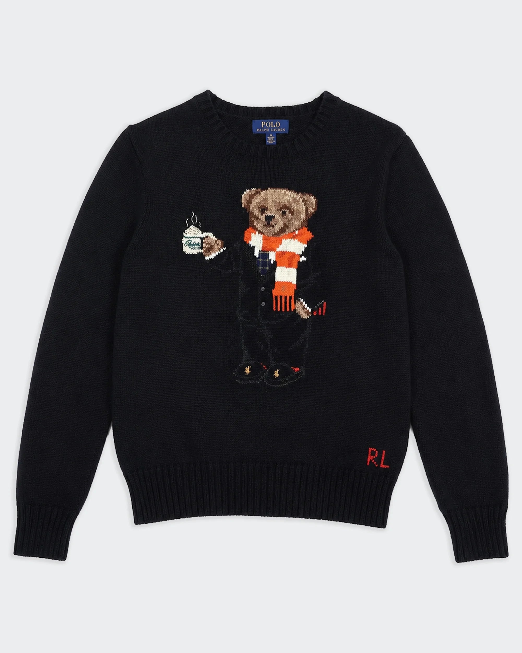 Ralph Lauren Black Polo Bear Sweater - XS