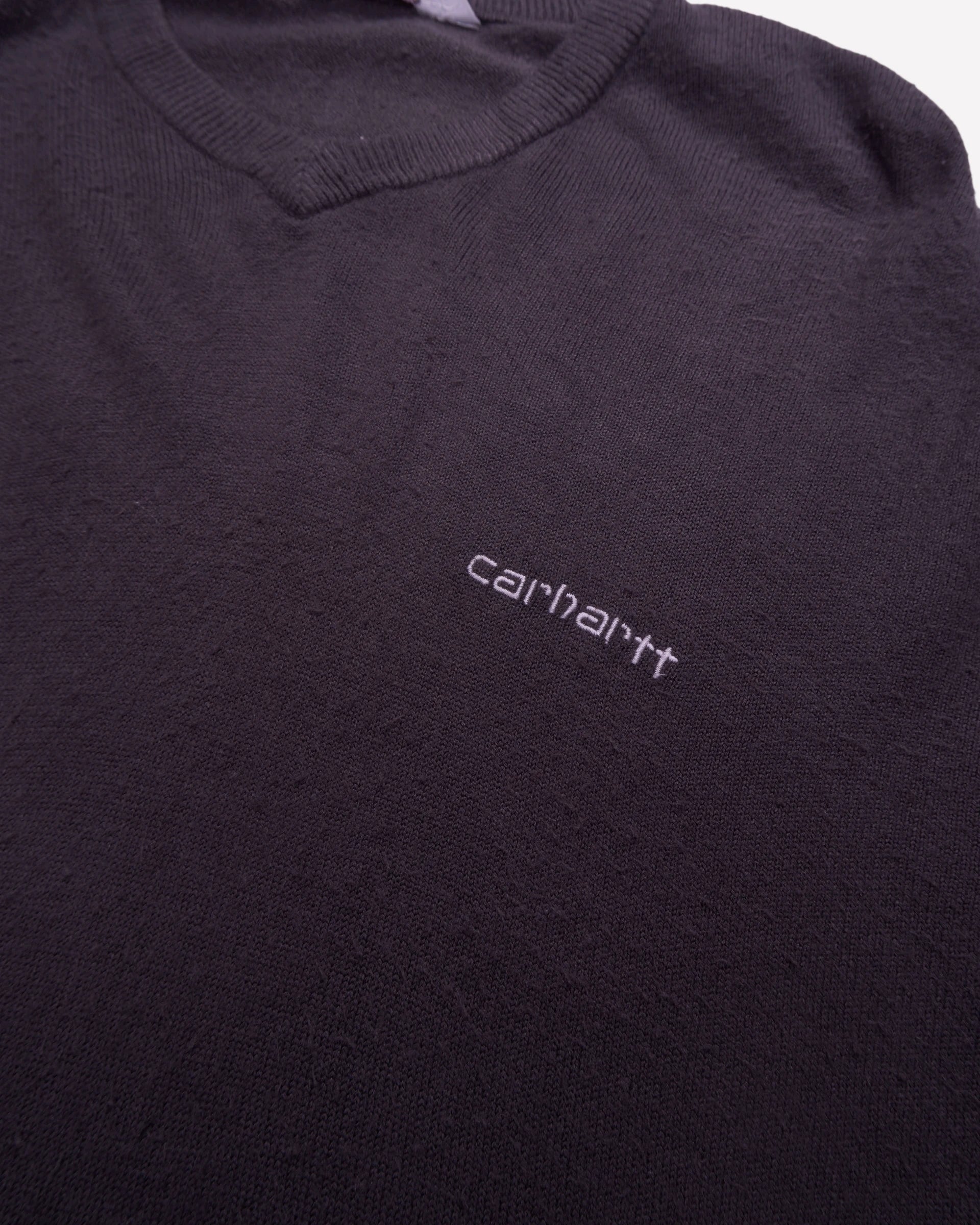 Carhartt Brown V-neck Jumper - L