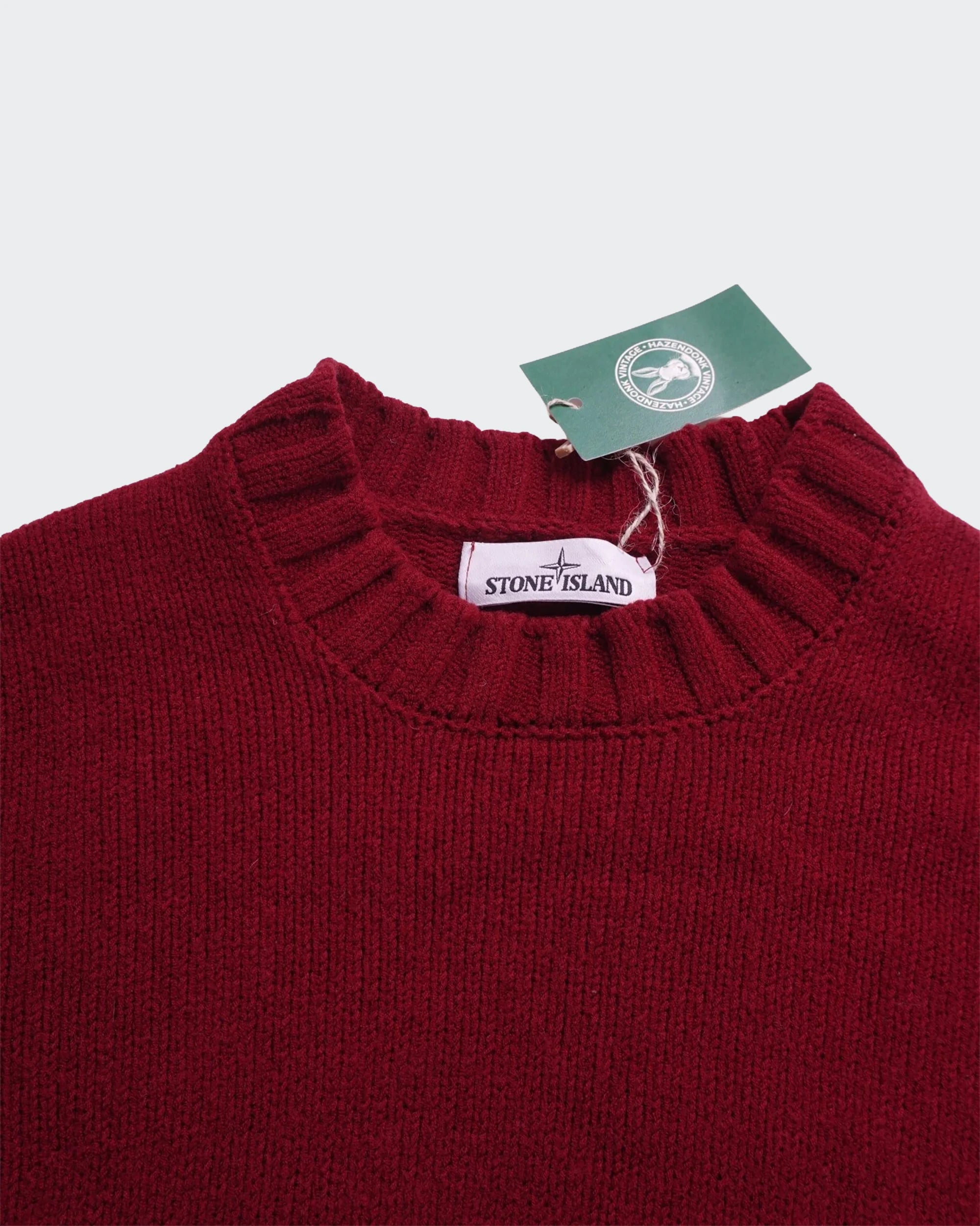 Stone Island Red Wool Crewneck Sweater - XL