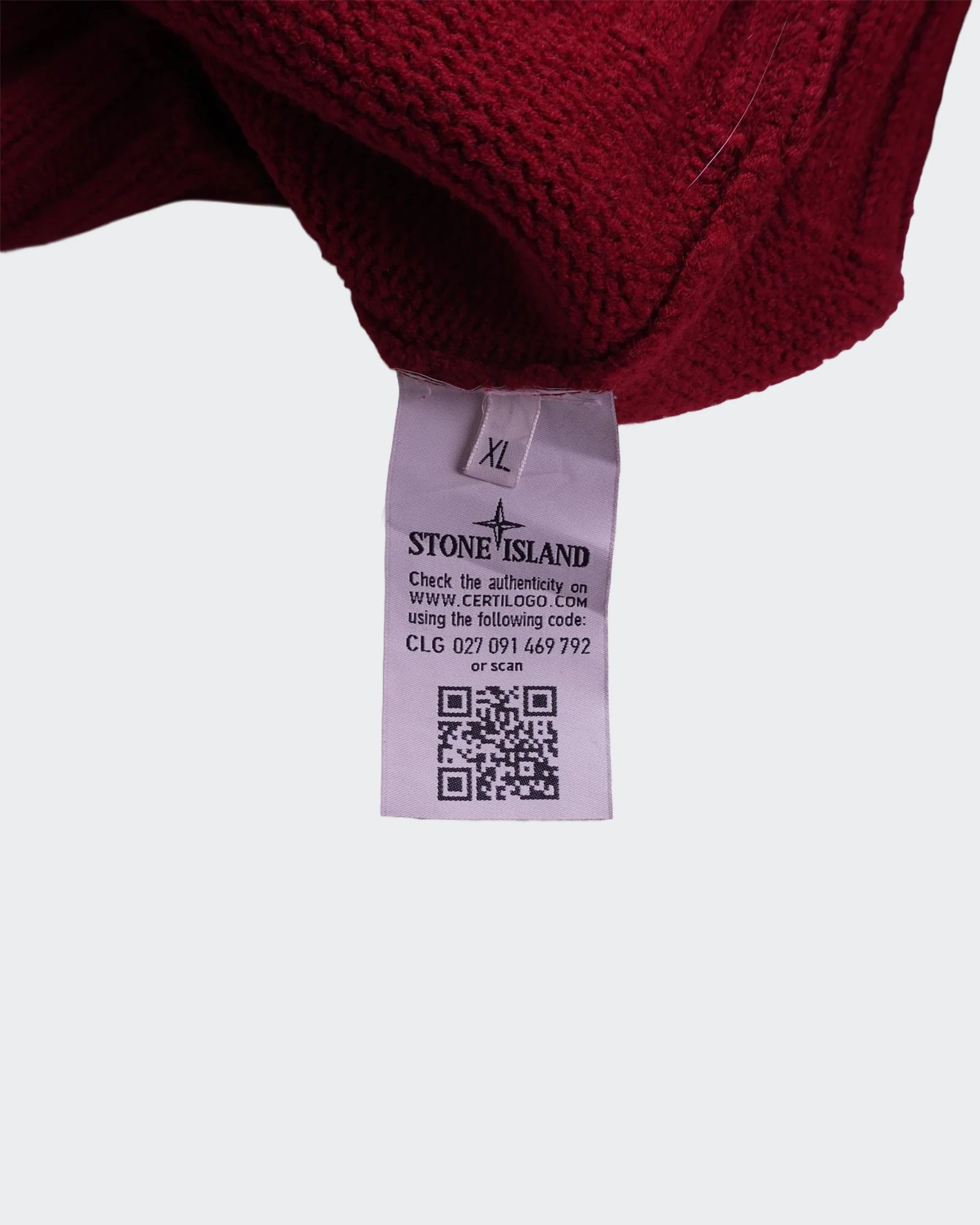 Stone Island Red Wool Crewneck Sweater - XL