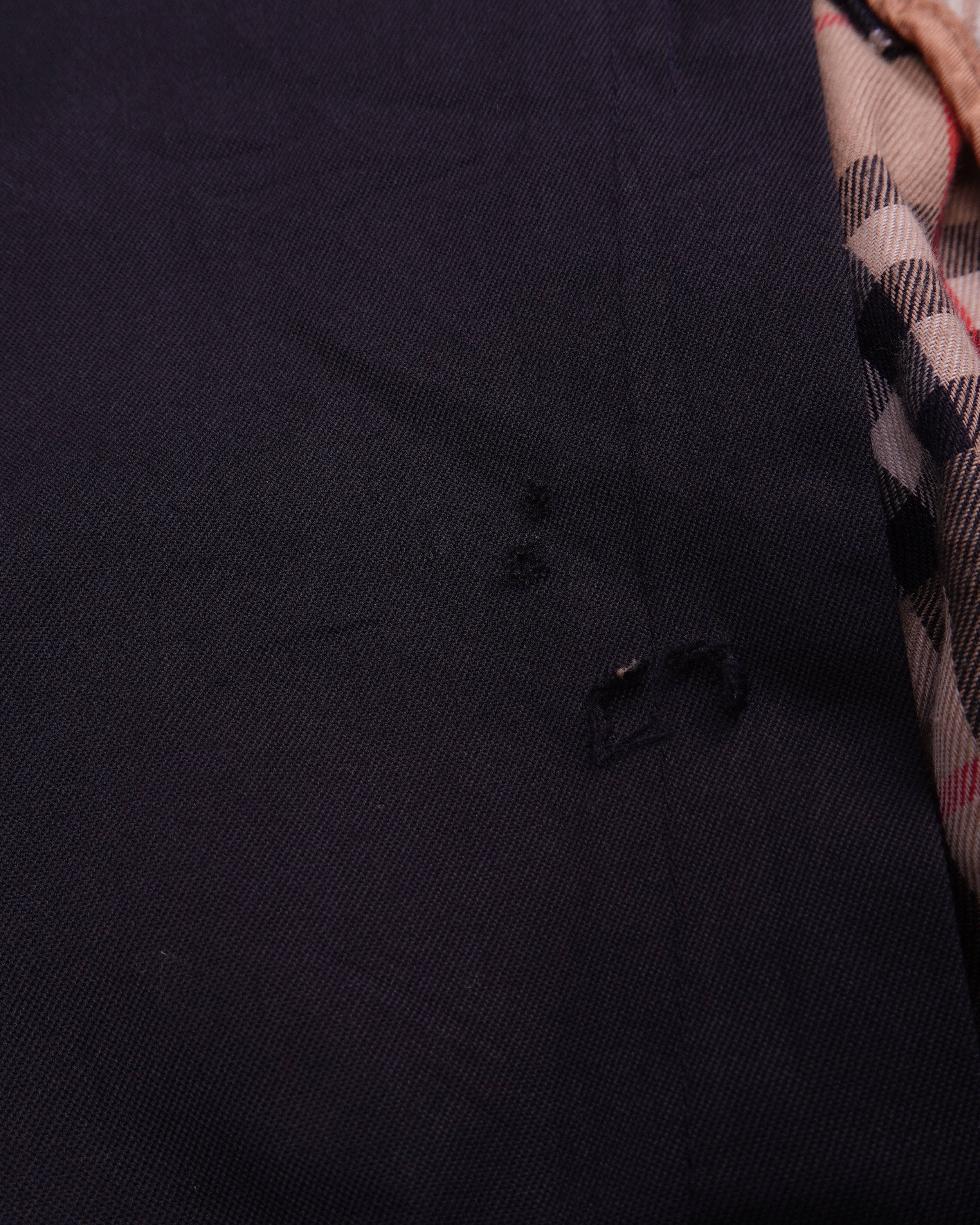 Burberry 1990's Black Wool Overcoat - M