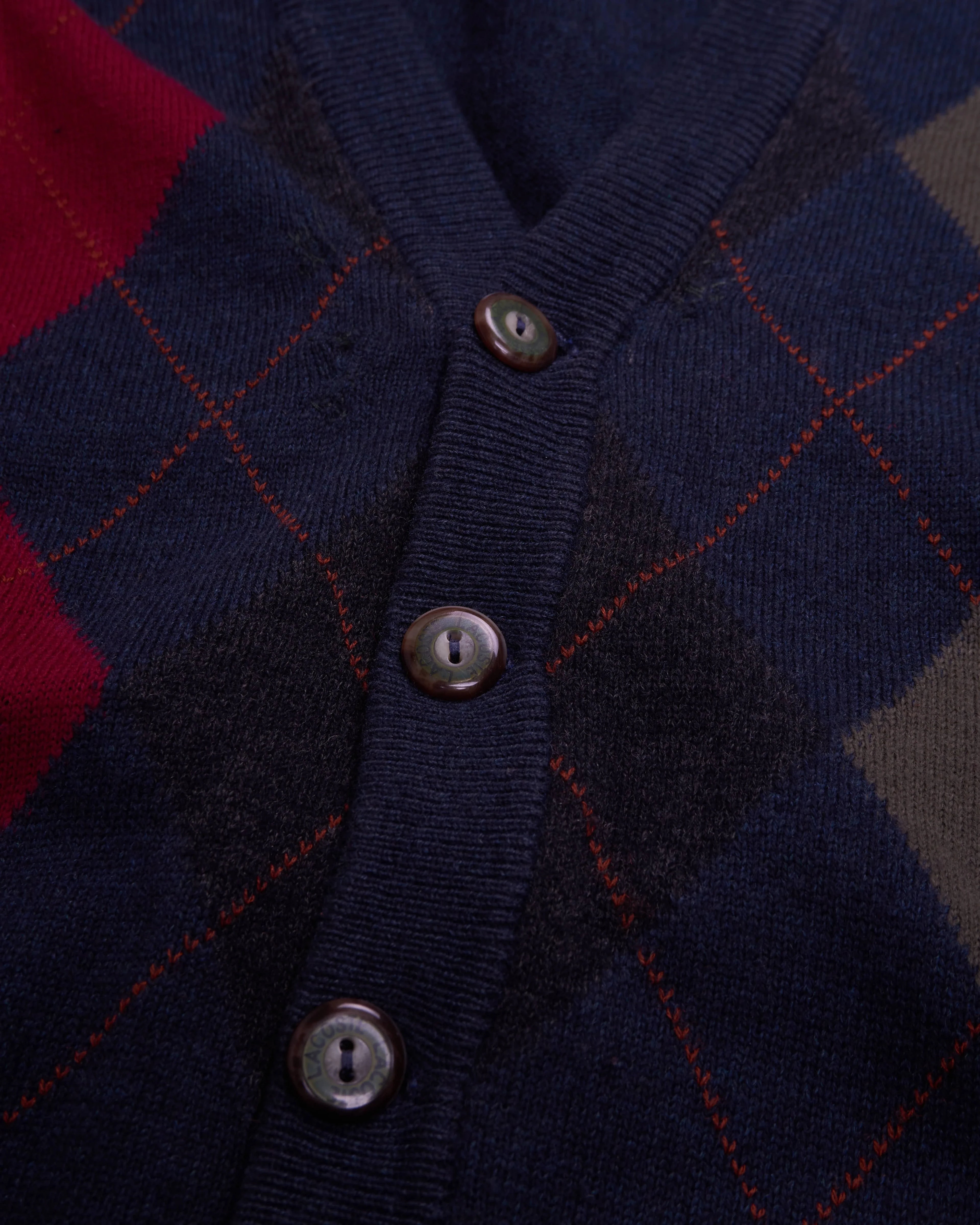 Lacoste Navy Button Cardigan - L