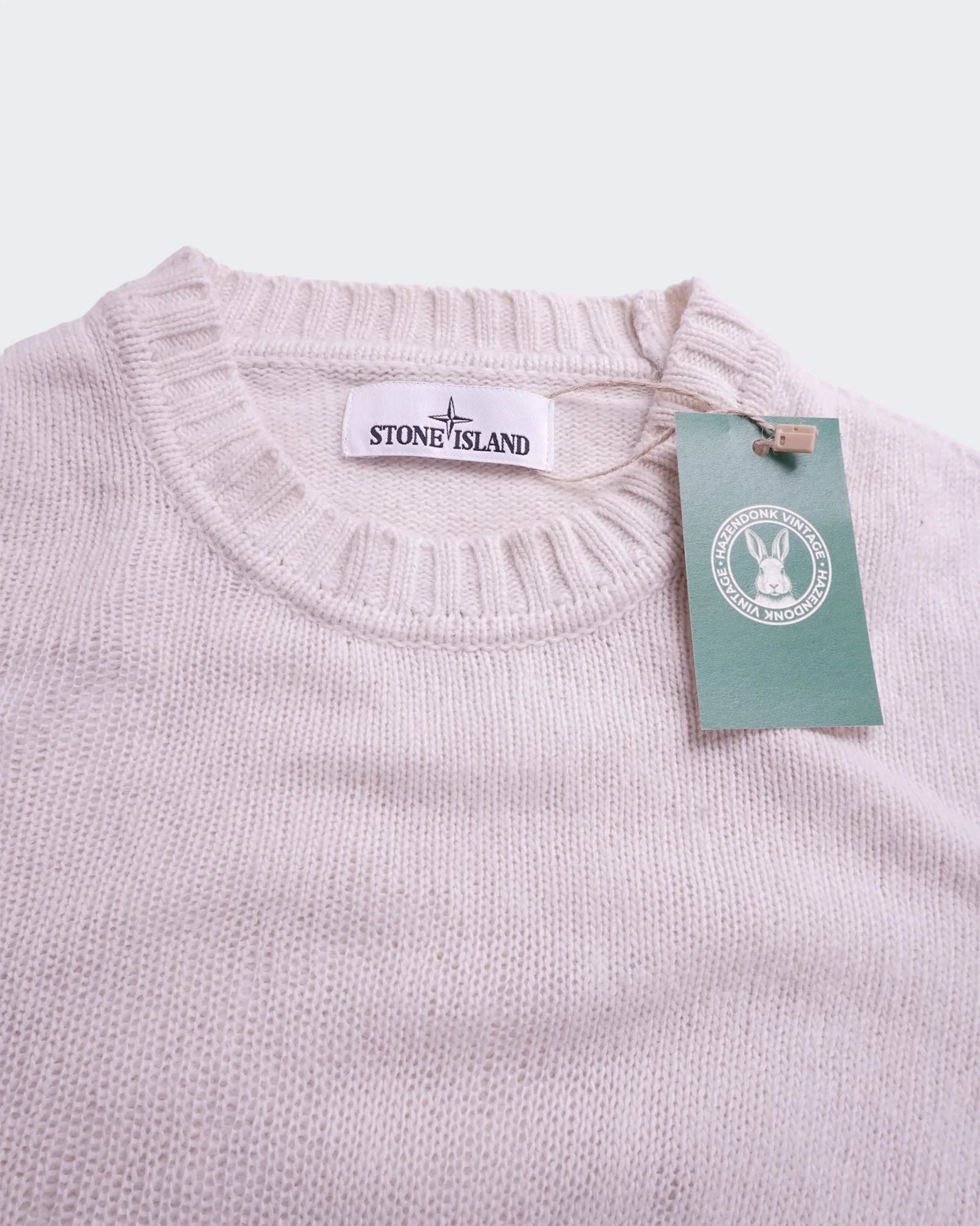 Stone Island witte trui met ronde hals - S