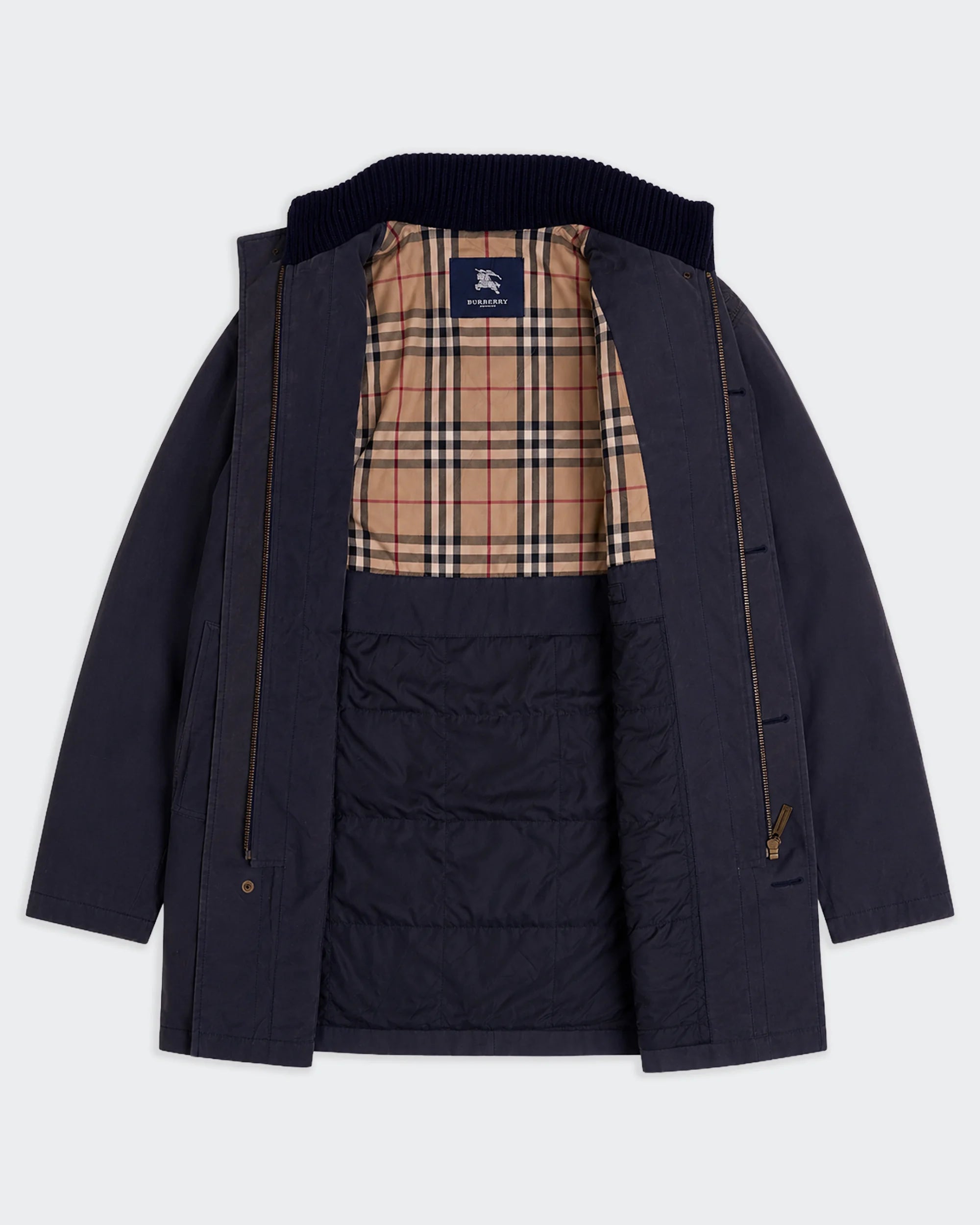 Burberry Navy Car Coat - L
