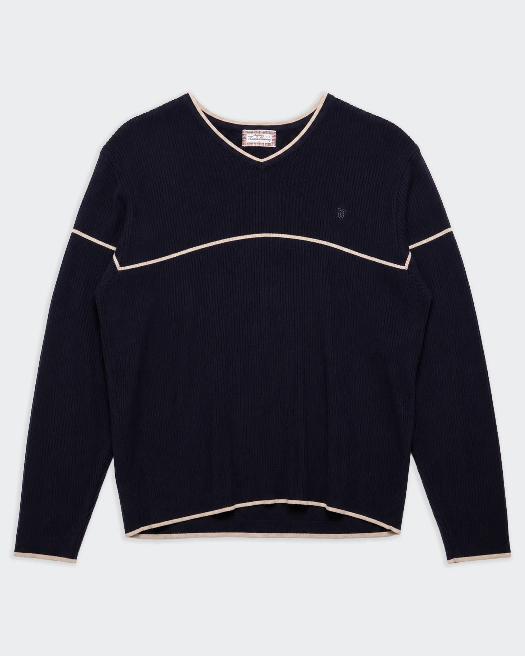 Burberry Navy V-neck Jumper - L