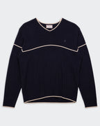 Burberry Navy V-neck Jumper - L