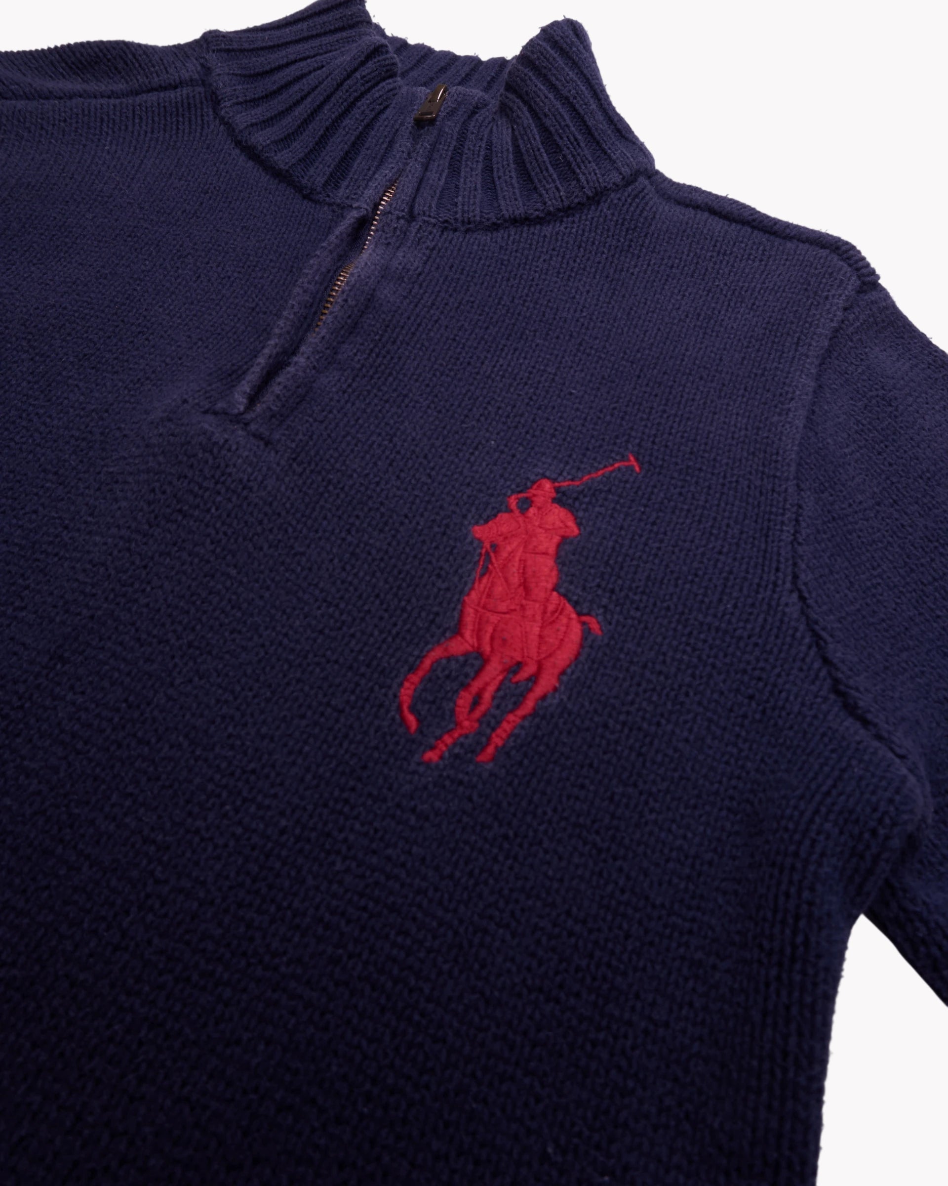 Ralph Lauren Navy Quarter-zip Jumper - M