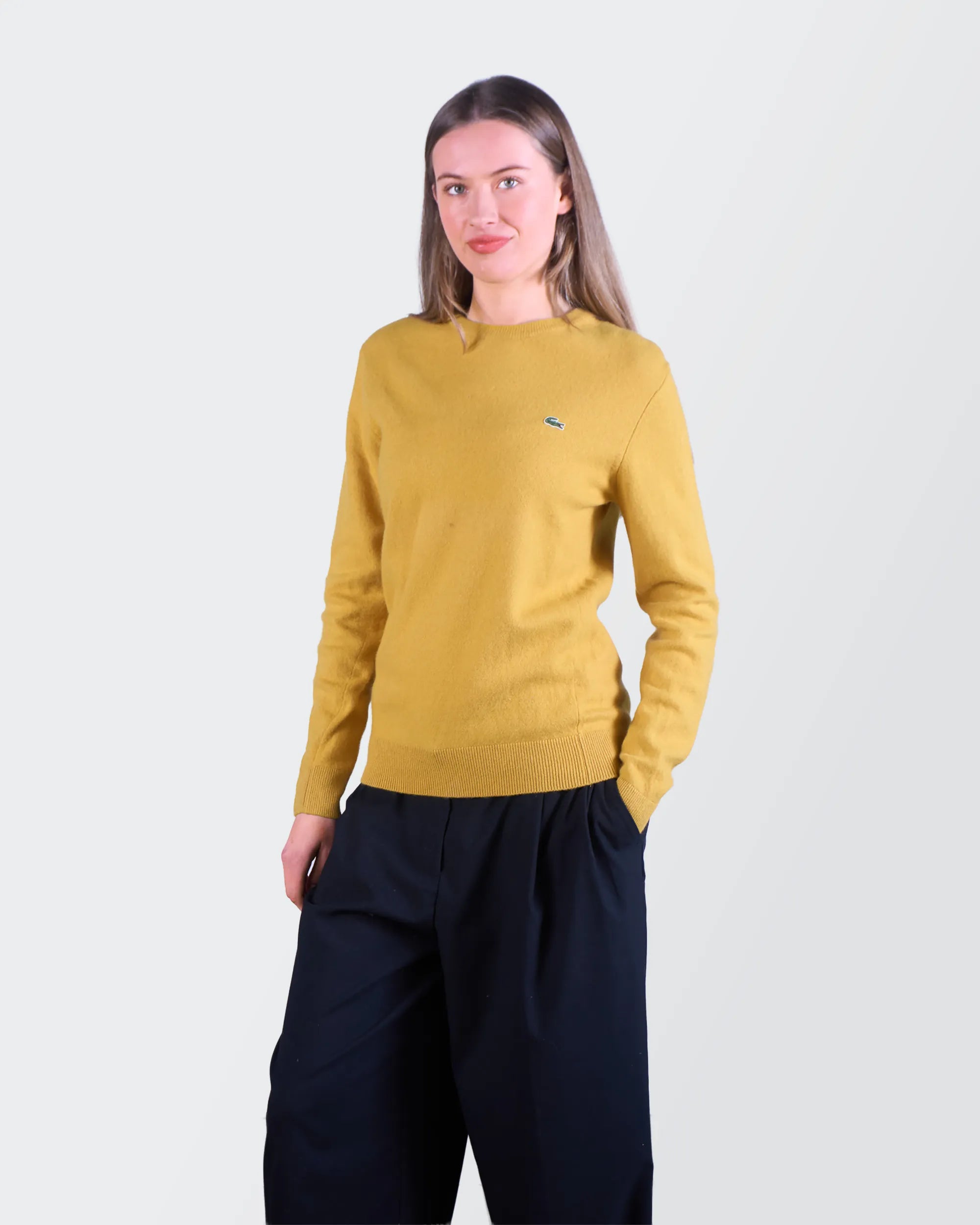 Lacoste Yellow Crewneck Jumper - S