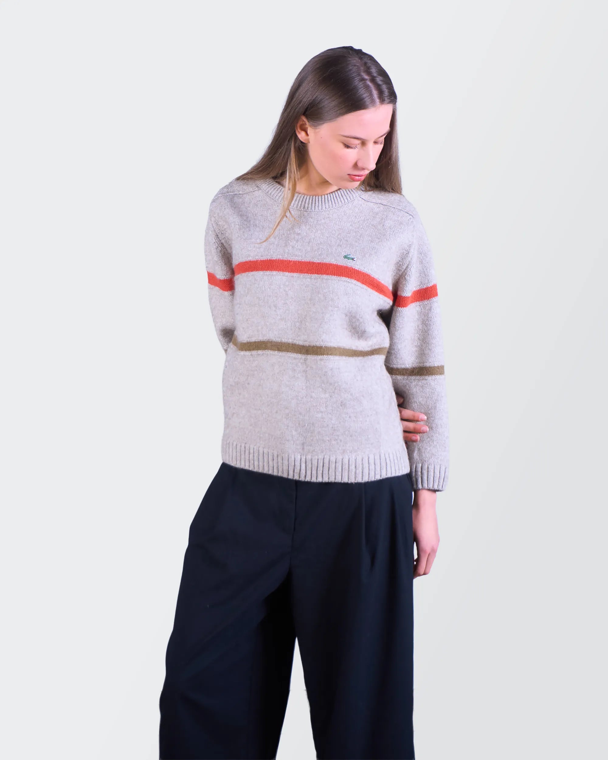 Lacoste Grey Crewneck Jumper - S