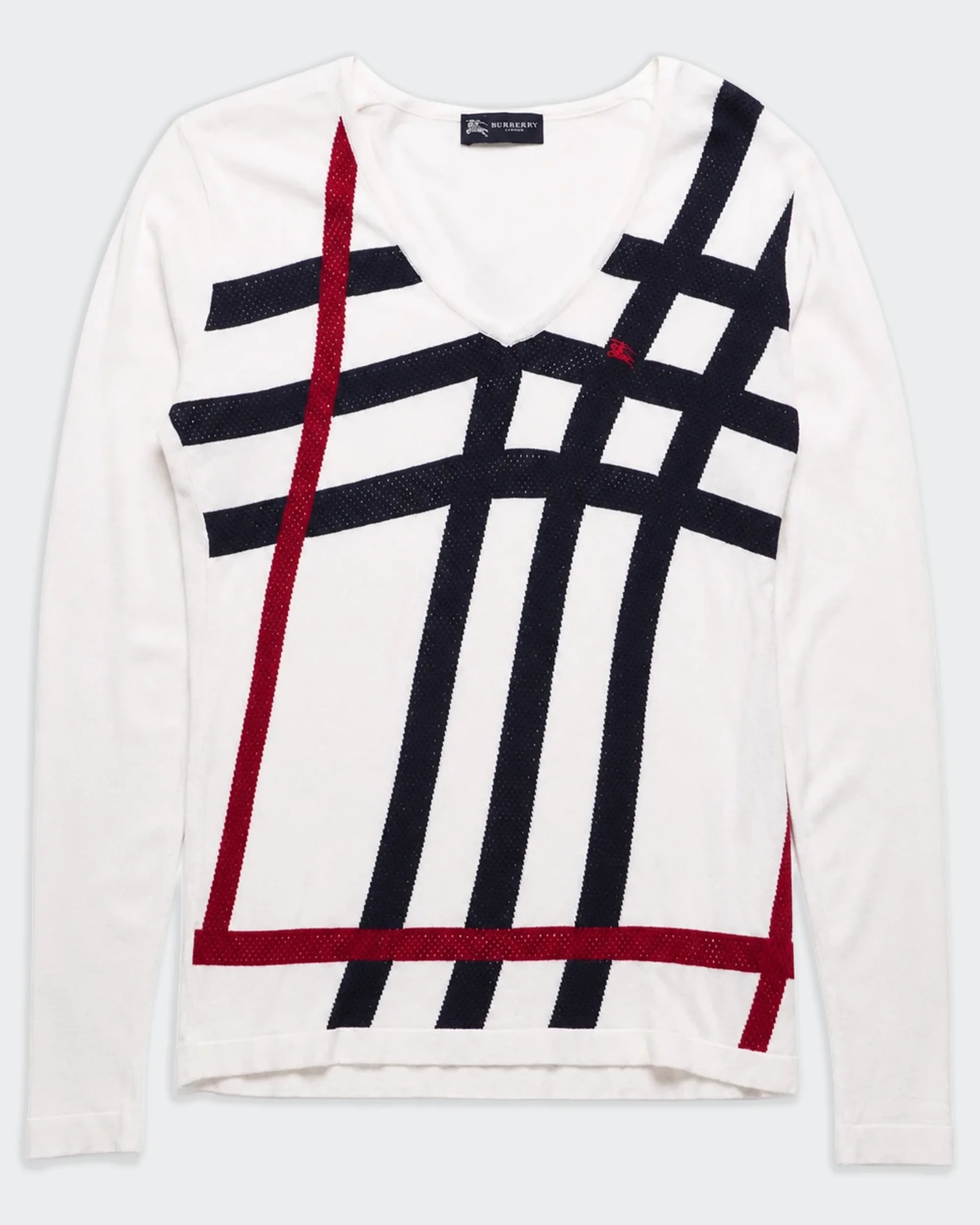 Burberry White Long Sleeve T-shirt - M
