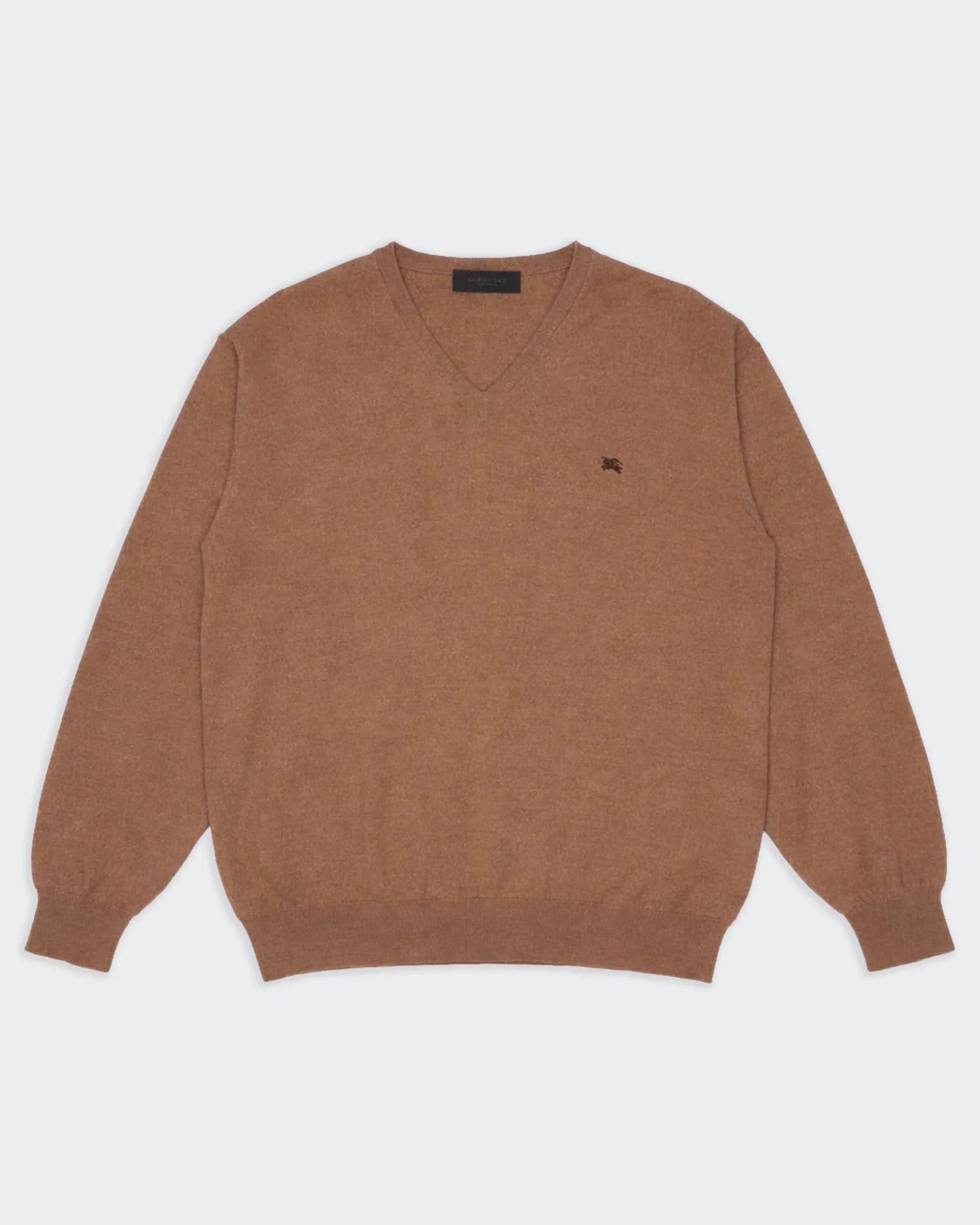 Burberry Brown V-Neck Jumper - XL