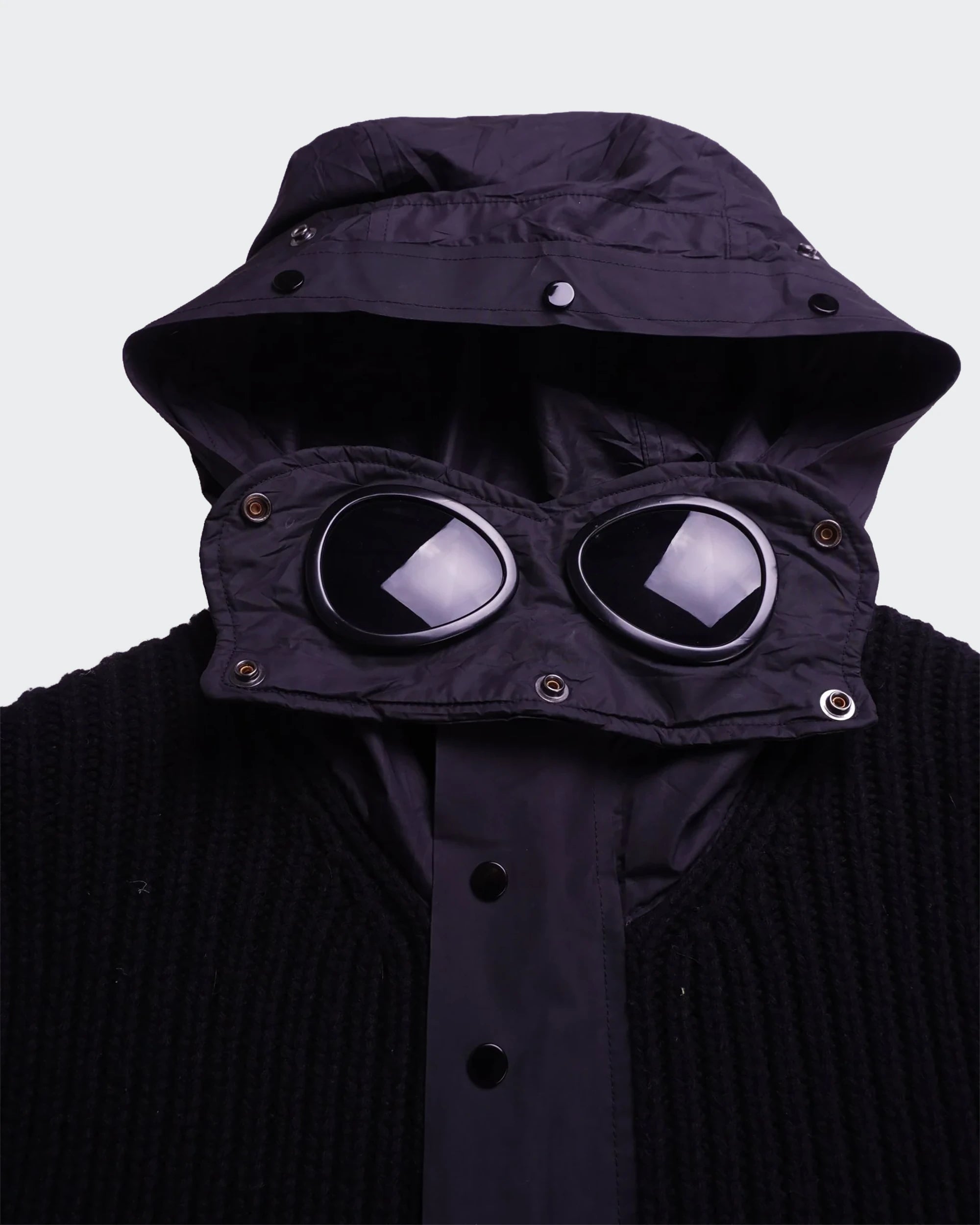 Cp Company zwarte jas van wol, nylon en polyester - maat L